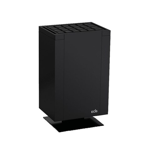 EOS ミュートス ブラック(S4515B)の全身。マットな黒い直方体の本体、天面に格子状のキューブストーン