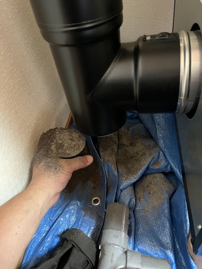 排気エルボの分解清掃