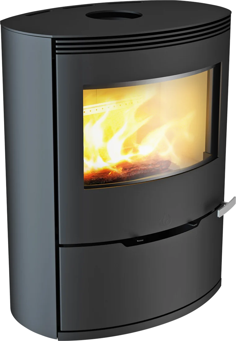 斜めから見たILD 12 ECO。楕円の胴に横長のガラス