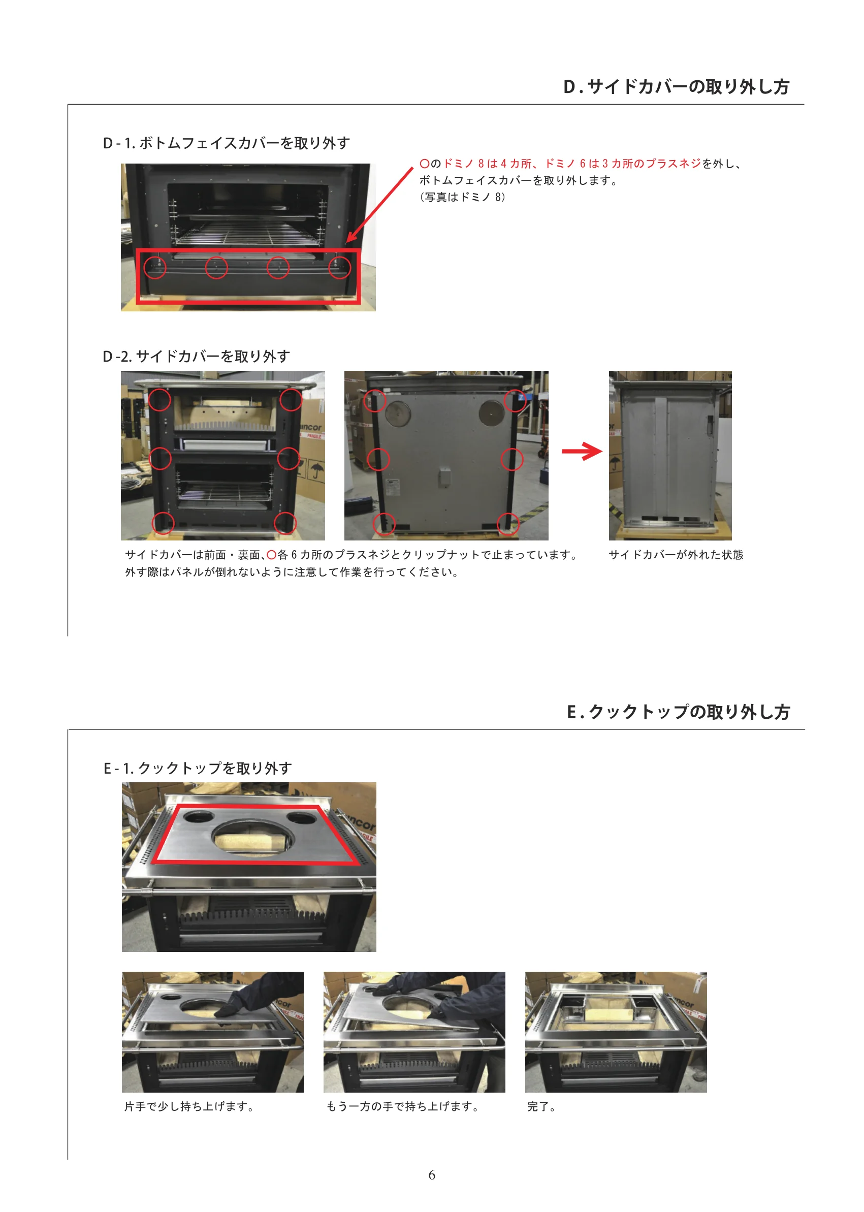  DEMANINCOR DOMINO SERVICE（2021年版） 取扱説明書 6ページ目