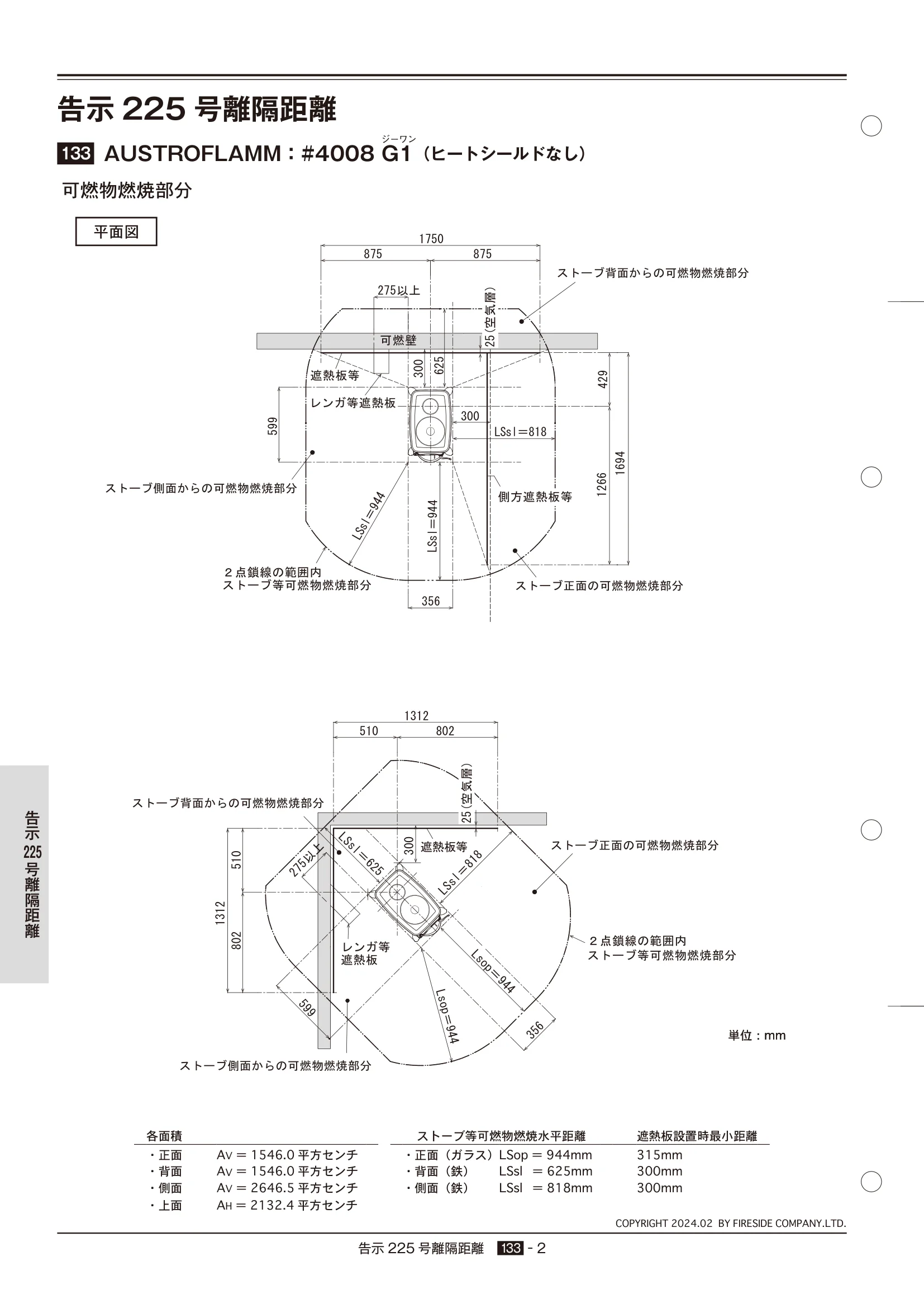  TECHBOOK KOKUJI225 AUSTROFLAMM（2024年版） 技術資料 2ページ目
