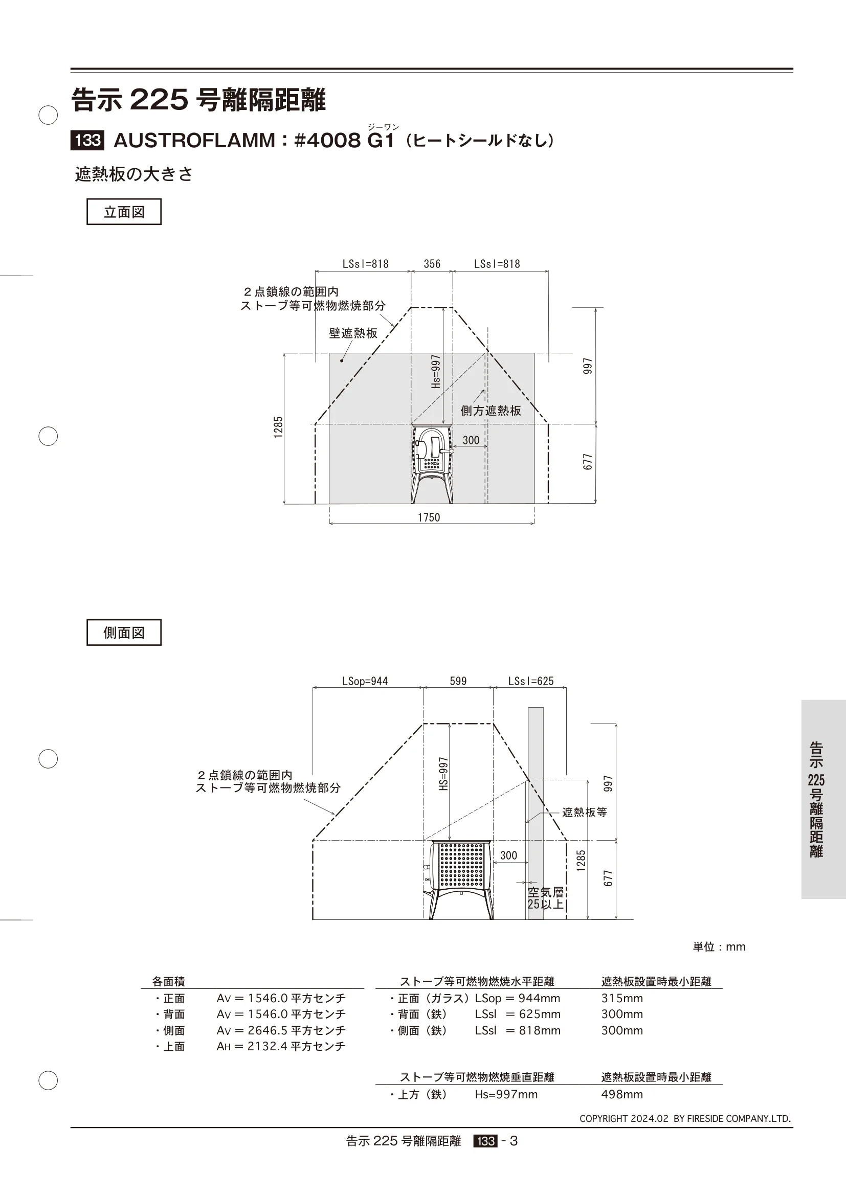  TECHBOOK KOKUJI225 AUSTROFLAMM（2024年版） 技術資料 3ページ目