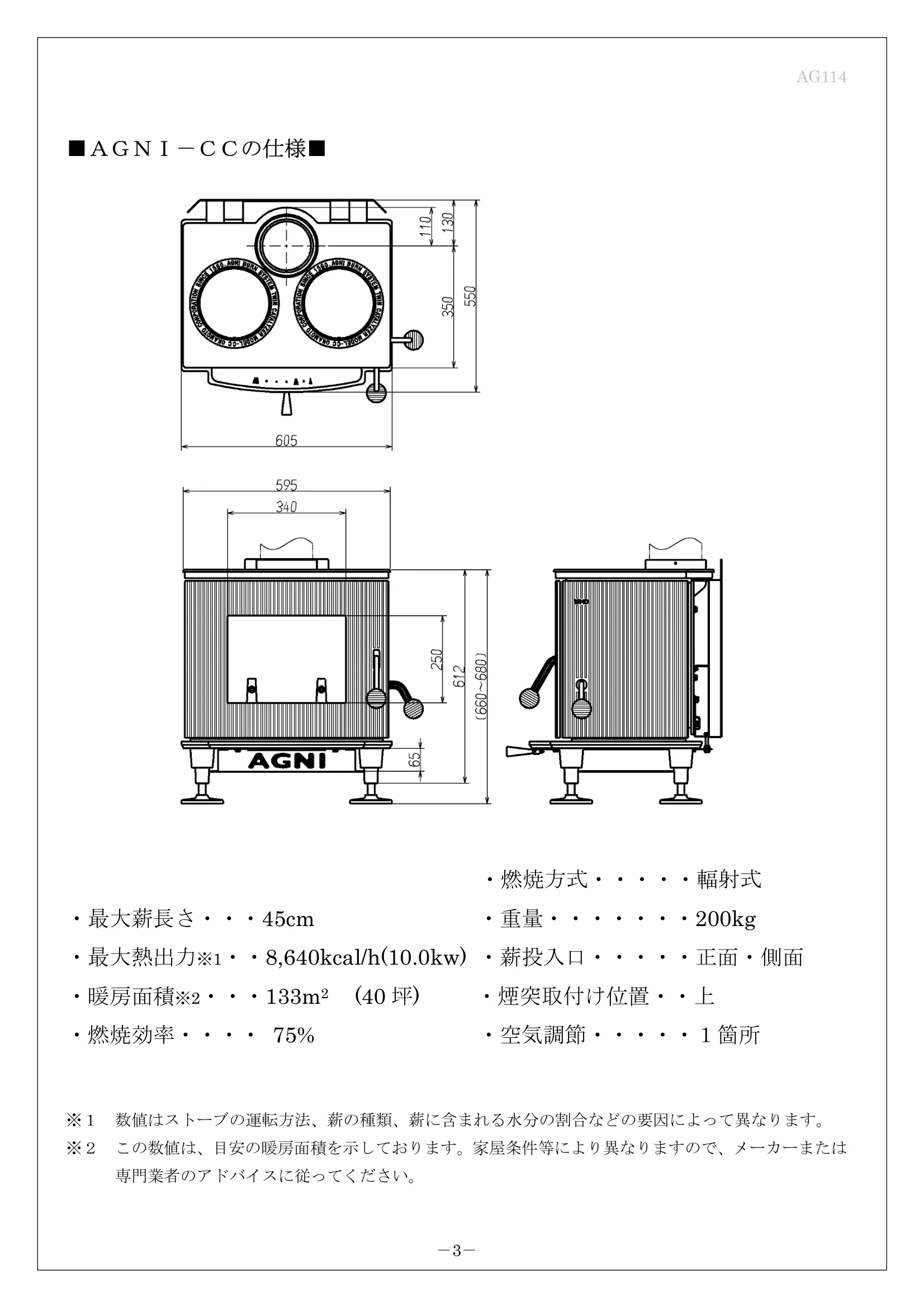 AGNI（アグニ） C CC 取扱説明書 6ページ目