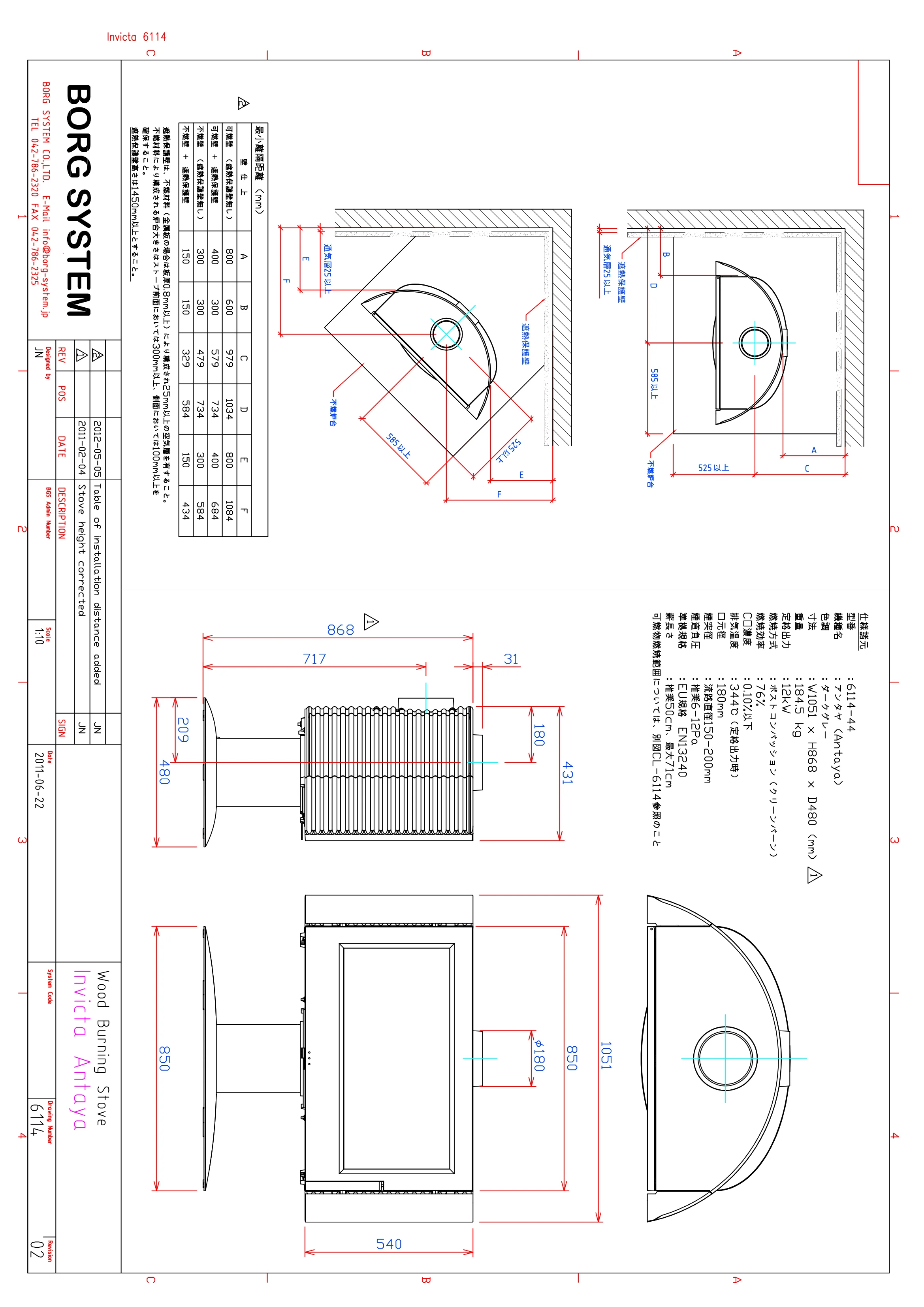 ボルグ 6114 ANTAYA REV2012 05 05 資料