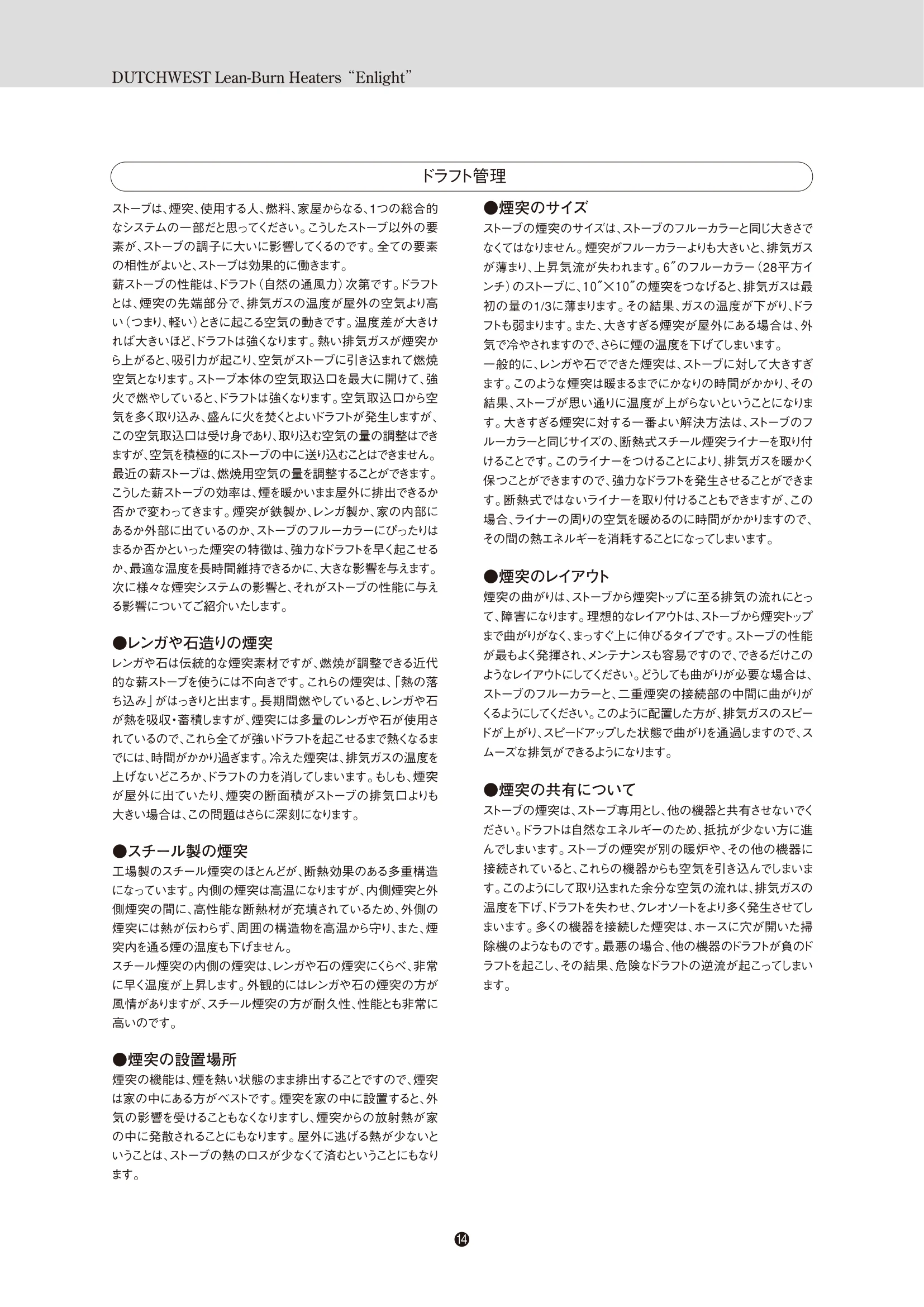 ダッチウエスト ENLIGHT 取扱説明書 16ページ目