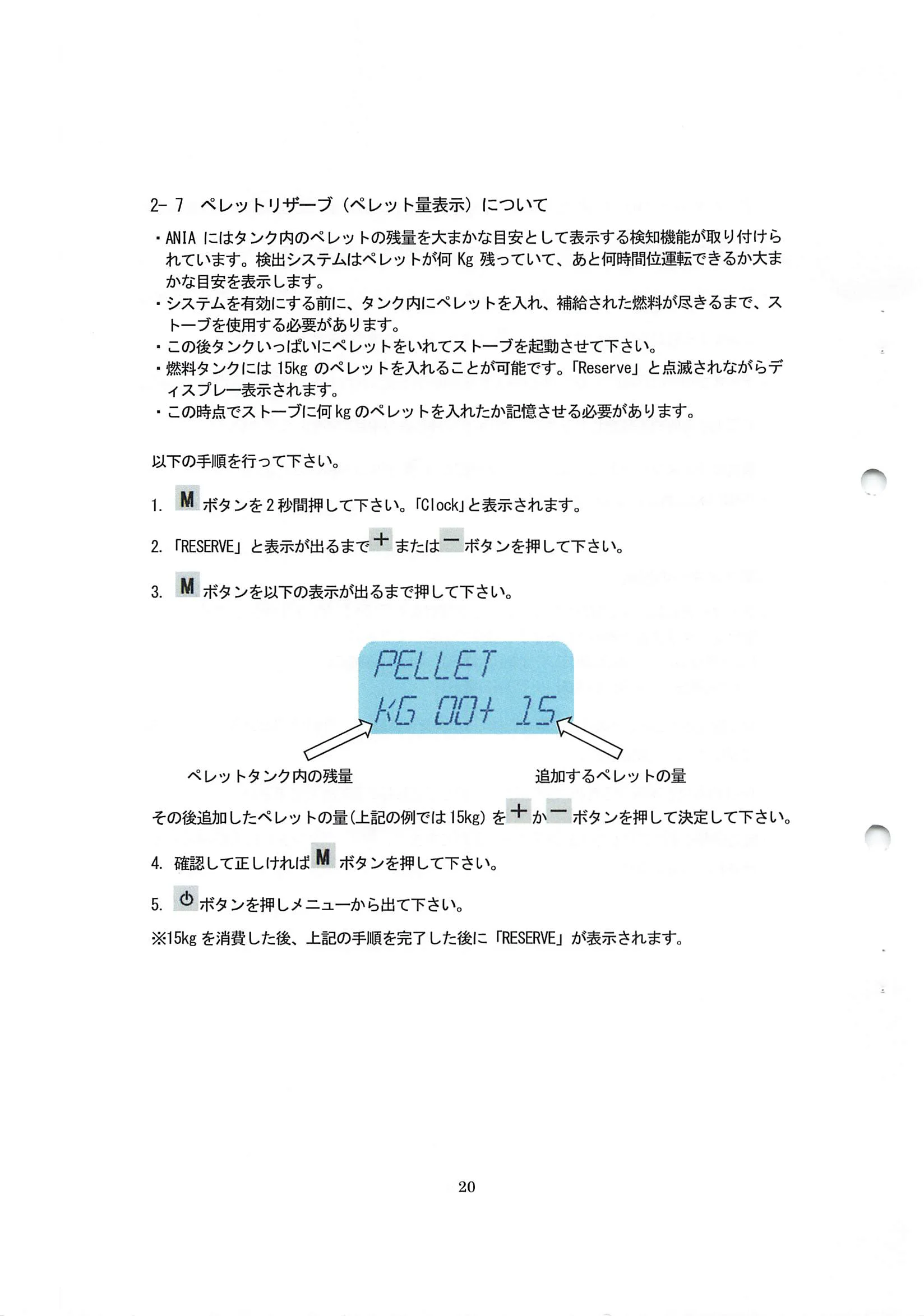 エディルカミン ANIA 取扱説明書 20ページ目
