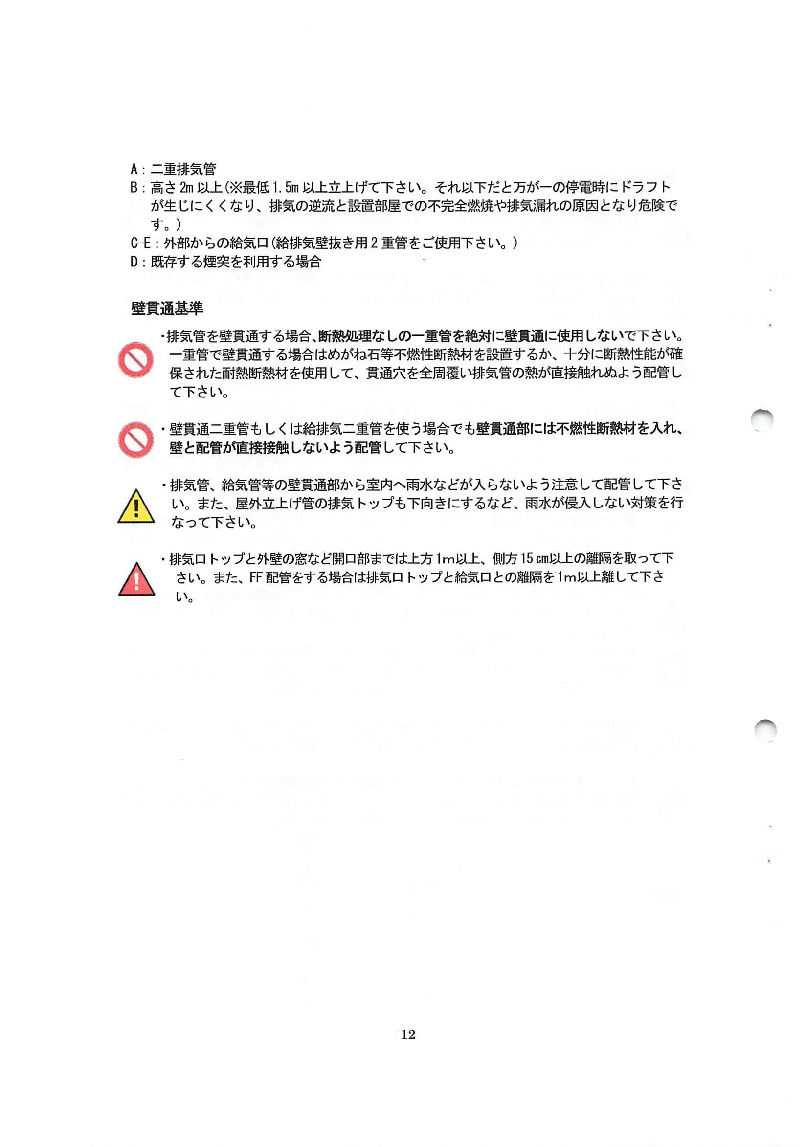 エディルカミン ARIS 取扱説明書 12ページ目