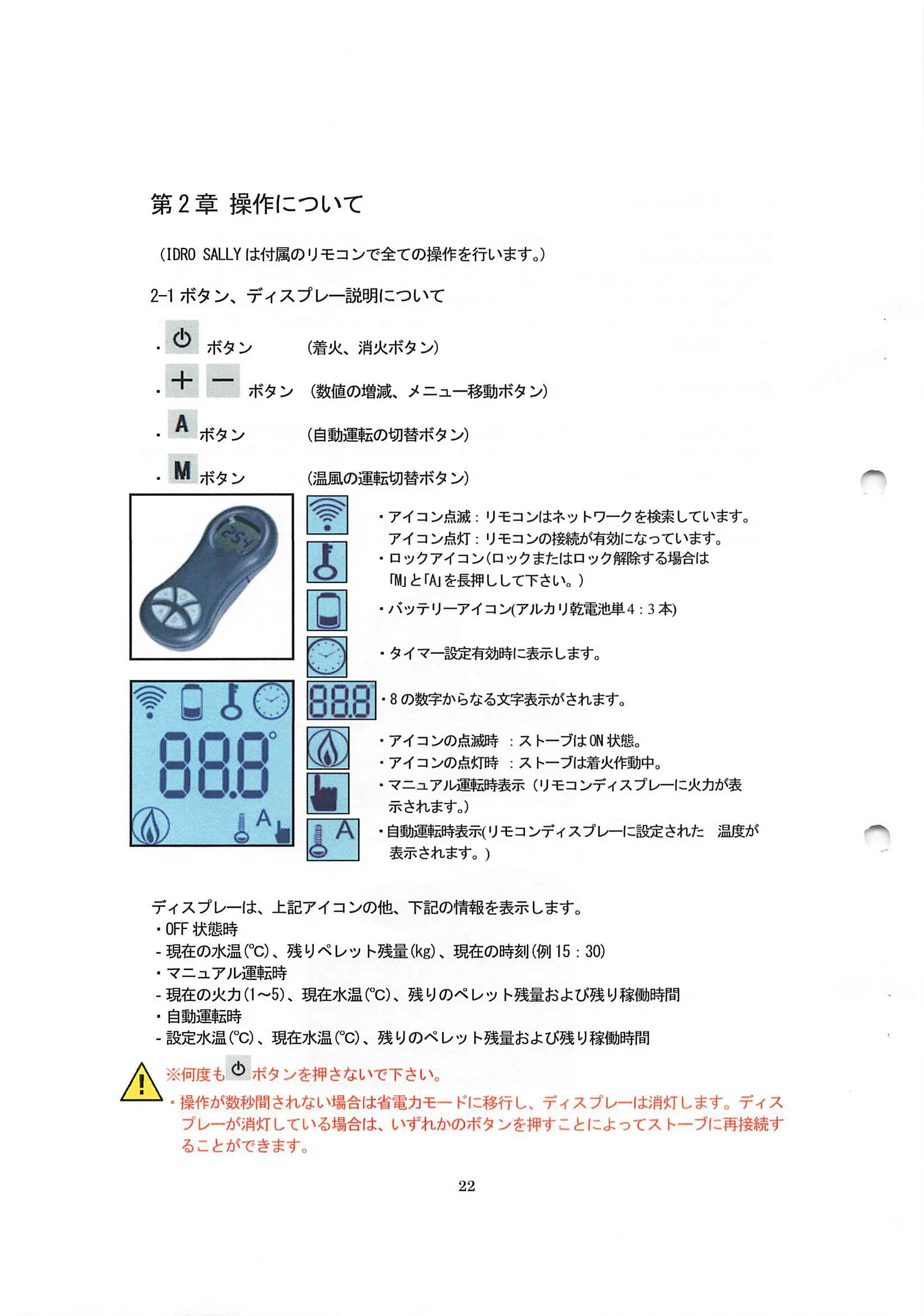 エディルカミン IDORO SALLY 取扱説明書 22ページ目