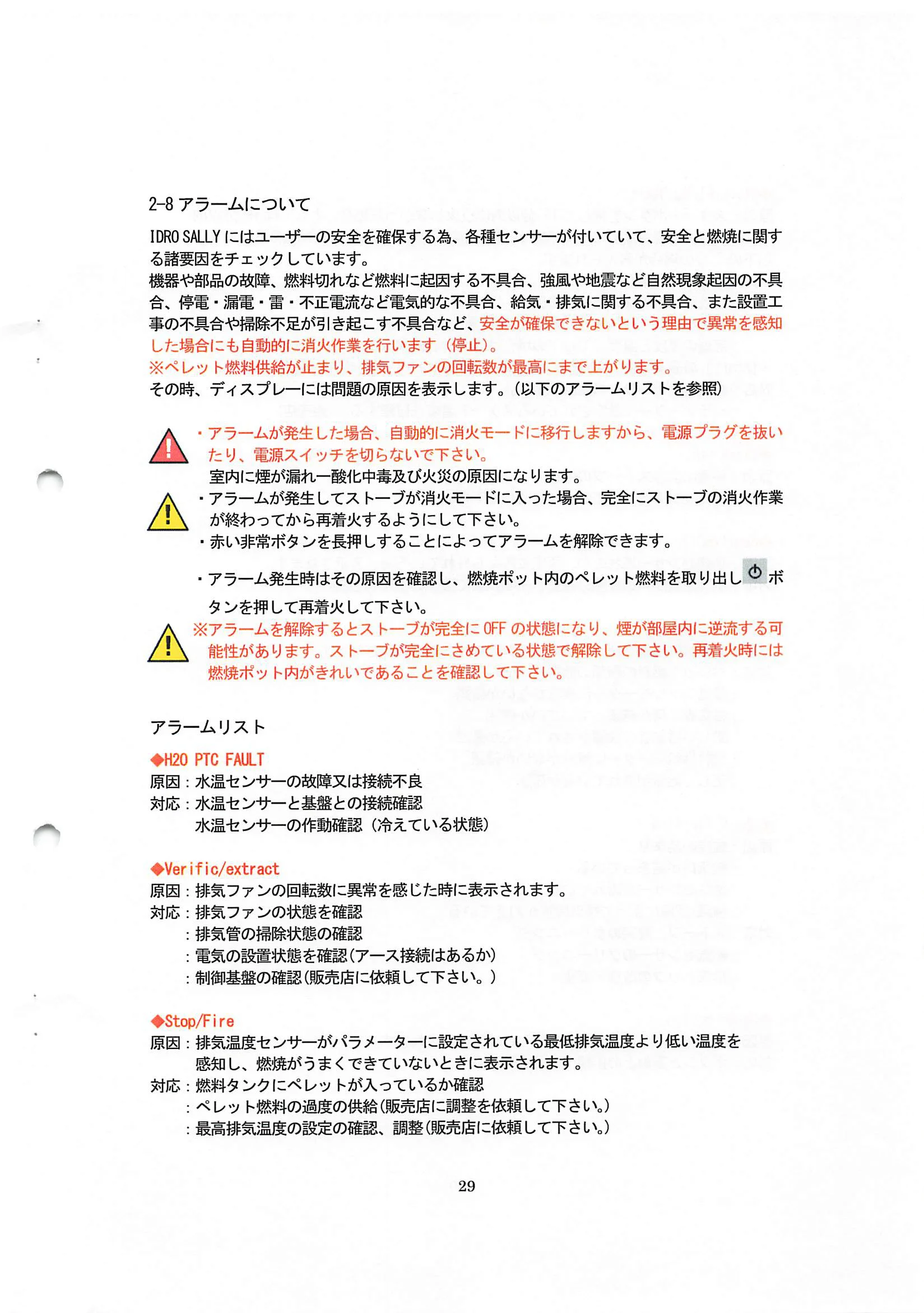 エディルカミン IDORO SALLY 取扱説明書 29ページ目