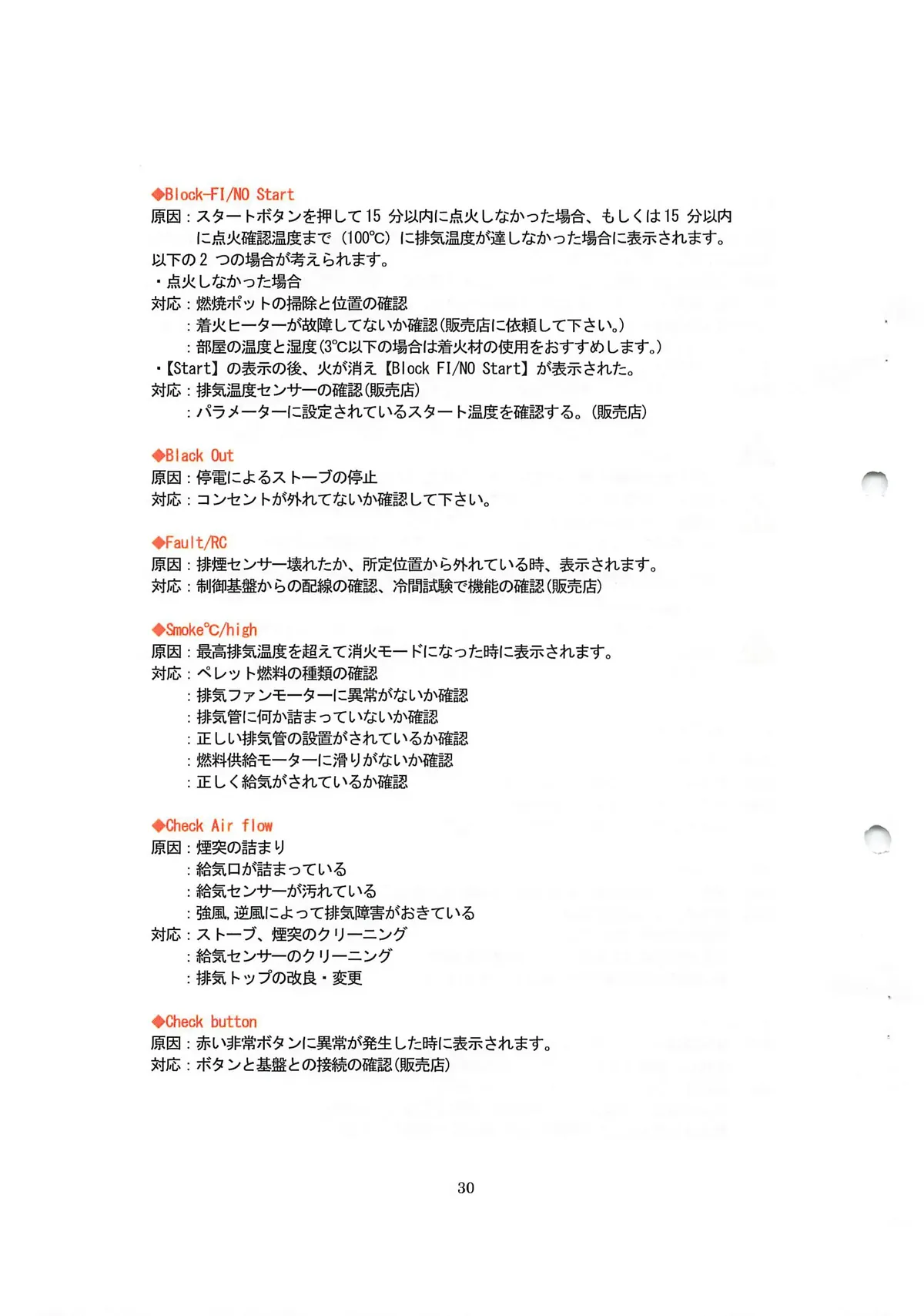 エディルカミン IDORO SALLY 取扱説明書 30ページ目