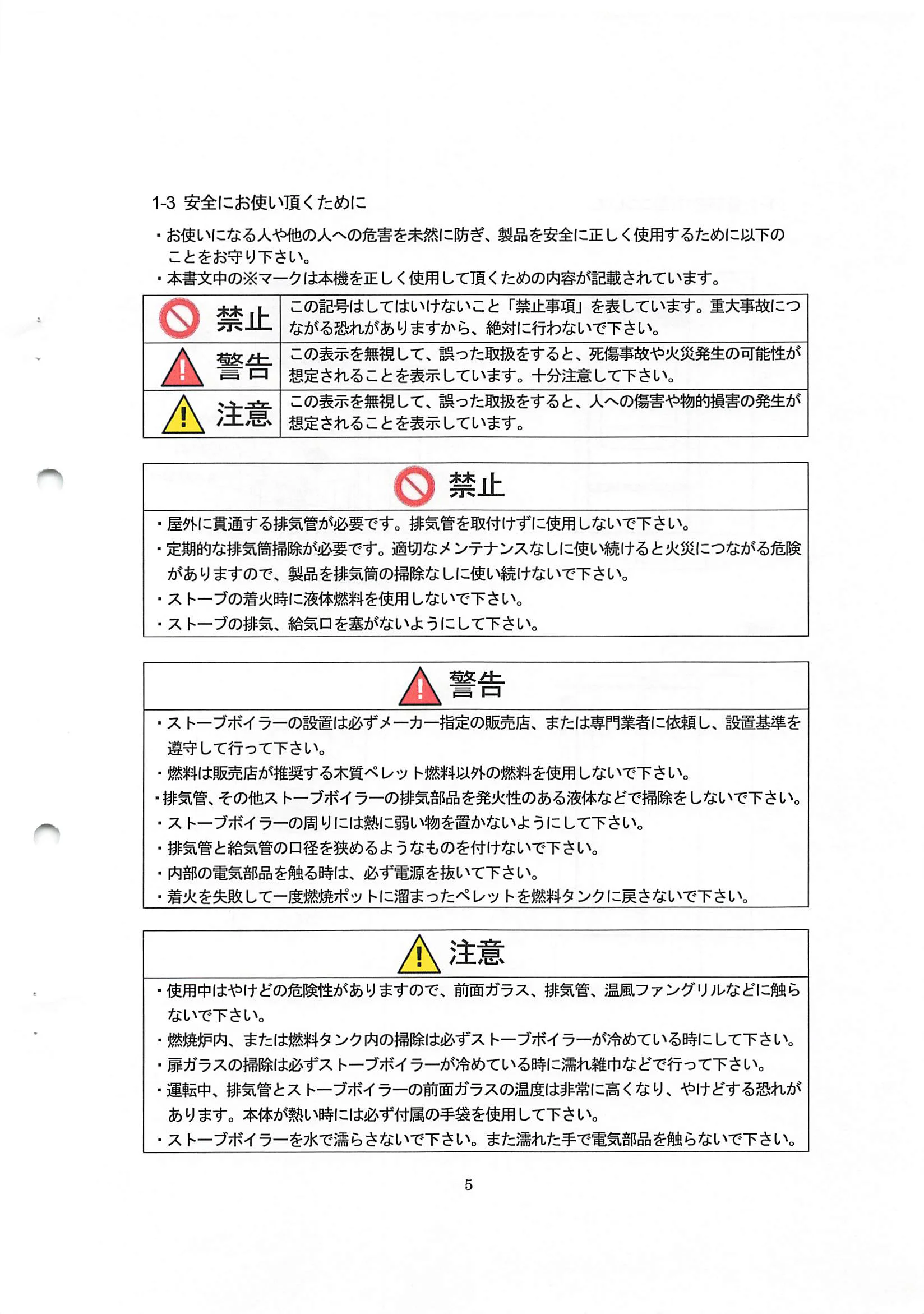 エディルカミン IDORO SALLY 取扱説明書 5ページ目