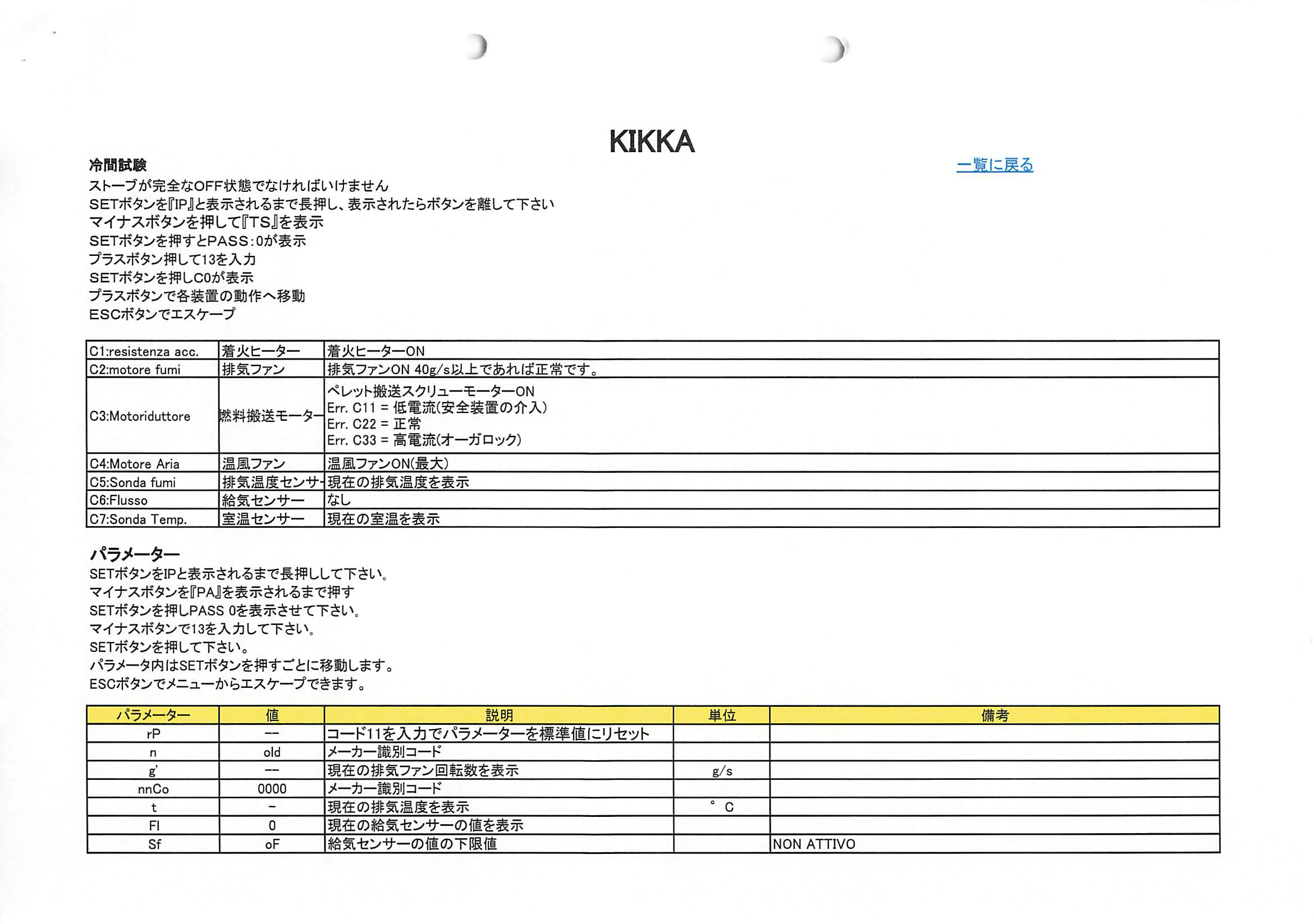 エディルカミン KIKKA 図面 1ページ目