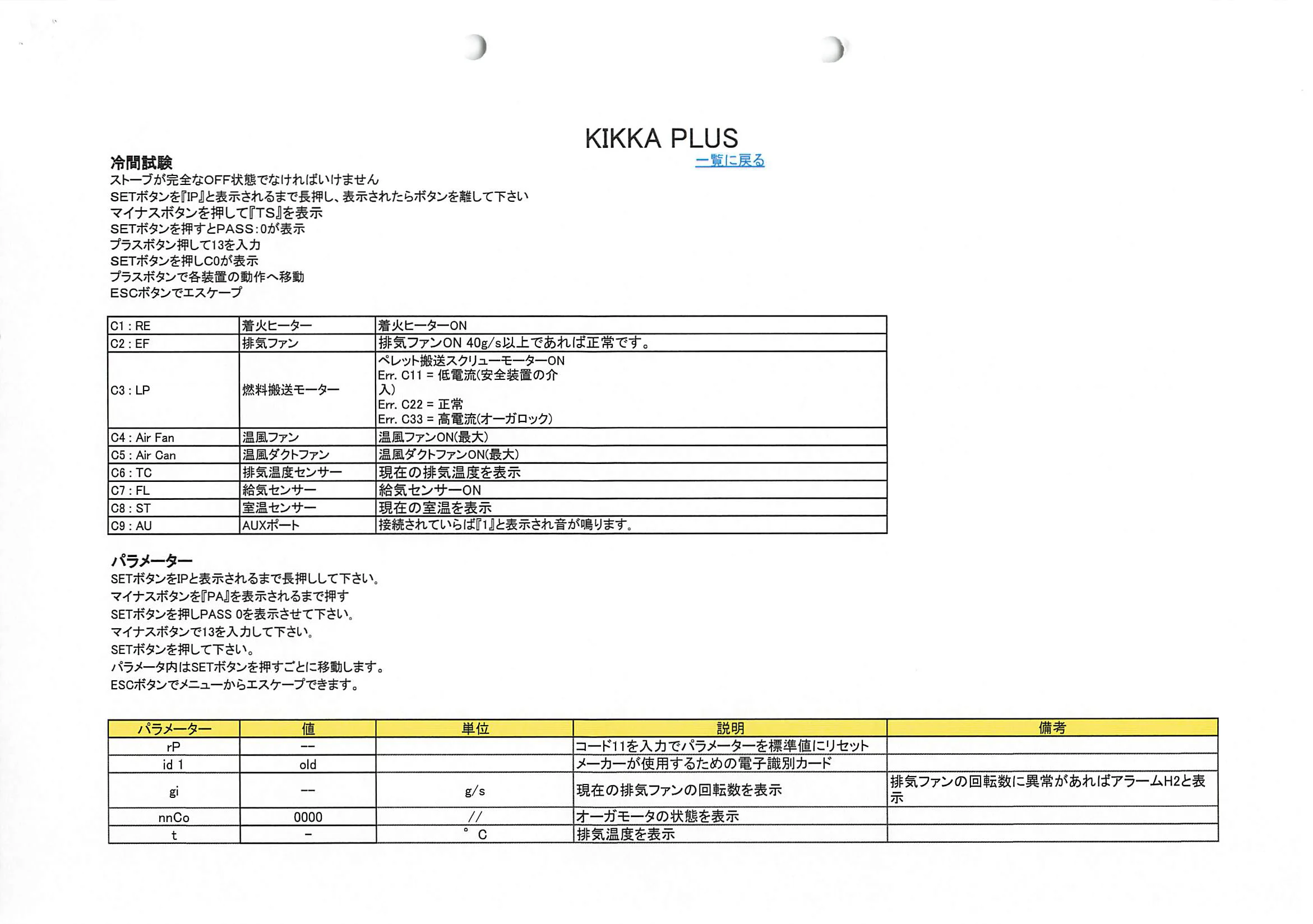 エディルカミン KIKKAPLUS 図面 1ページ目