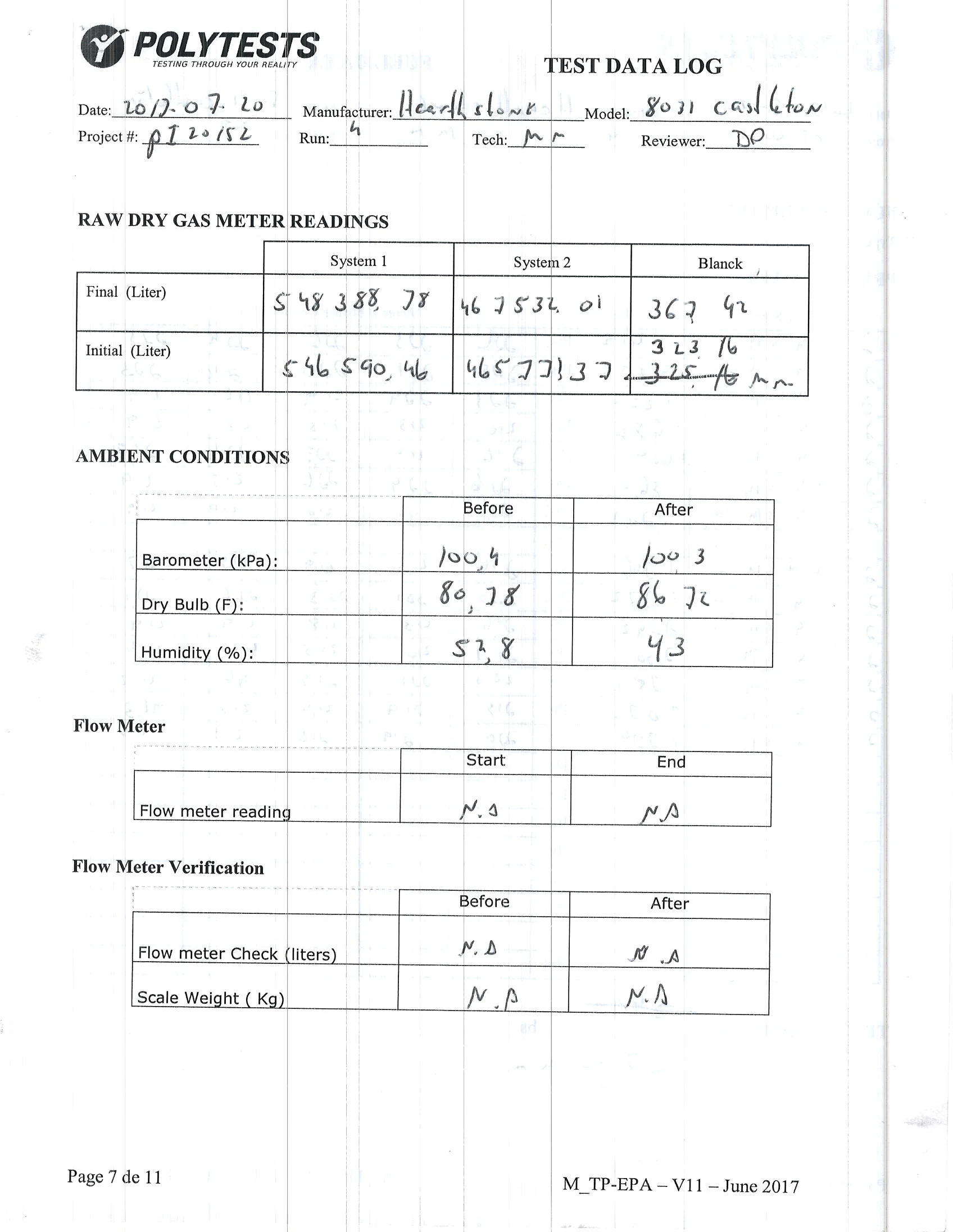 ハースストーン CASTLETON8031_EPA WOOD STOVE PI 20152 NON CBI 技術資料 101ページ目
