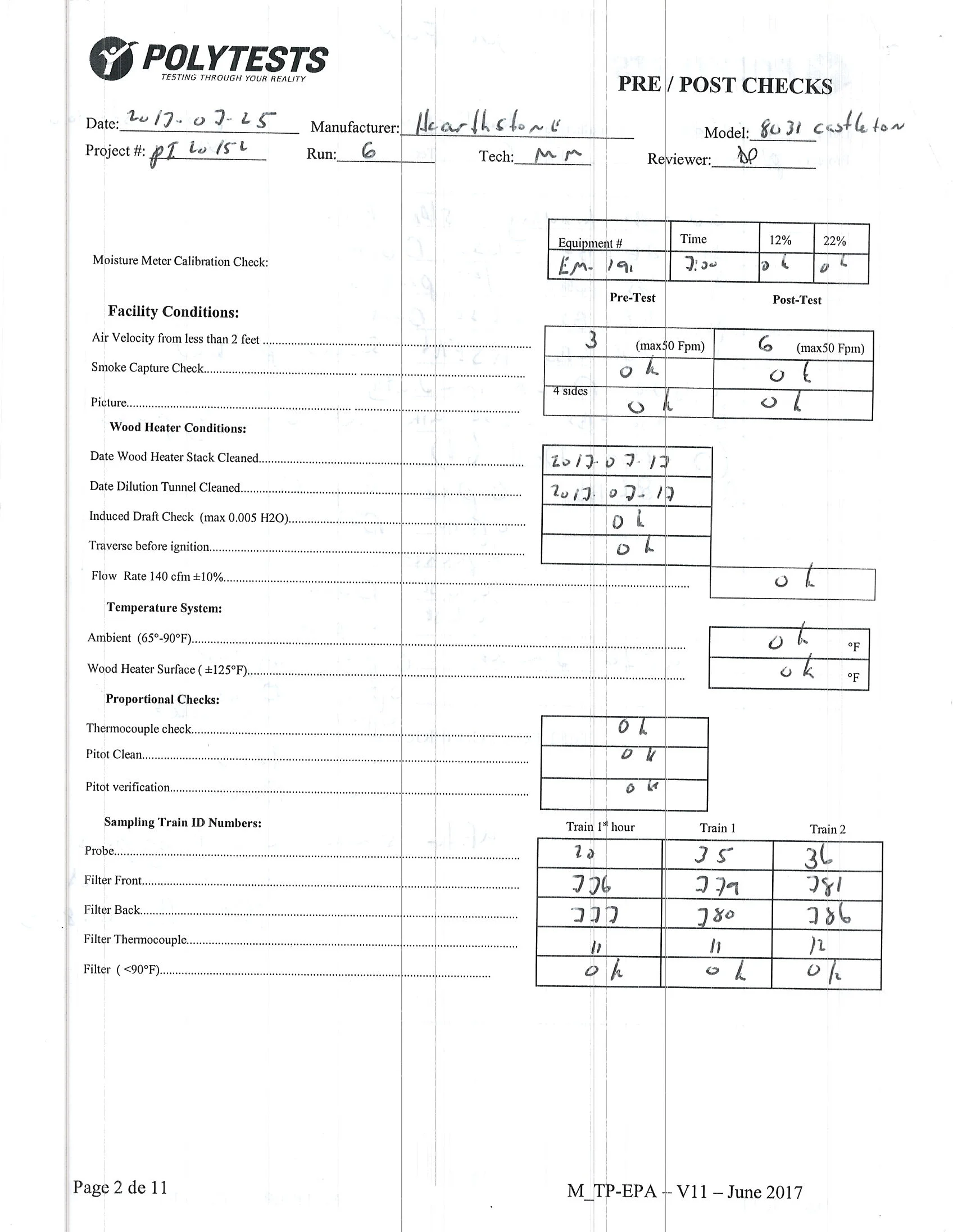 ハースストーン CASTLETON8031_EPA WOOD STOVE PI 20152 NON CBI 技術資料 141ページ目