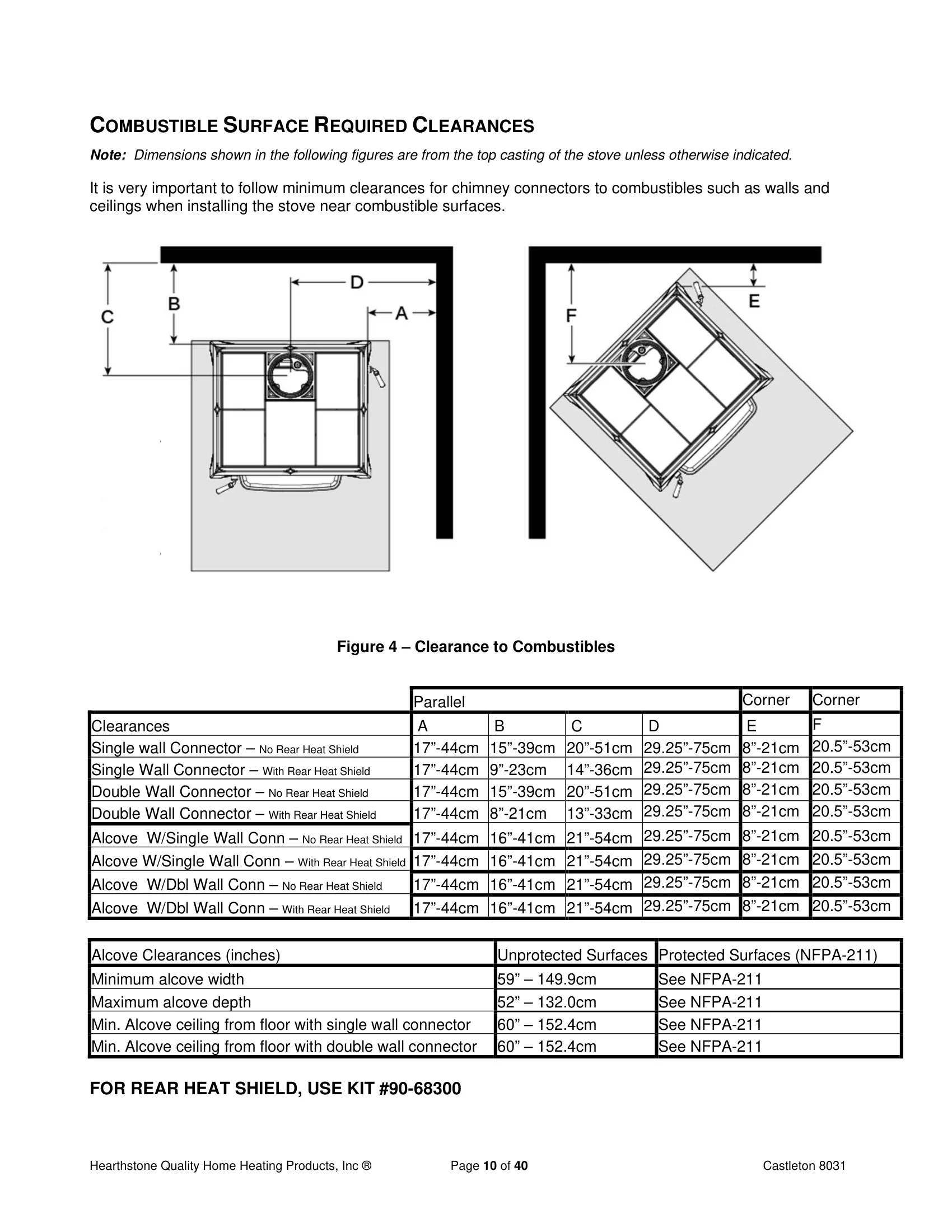 ハースストーン CASTLETON8031_EPA WOOD STOVE PI 20152 NON CBI 技術資料 197ページ目