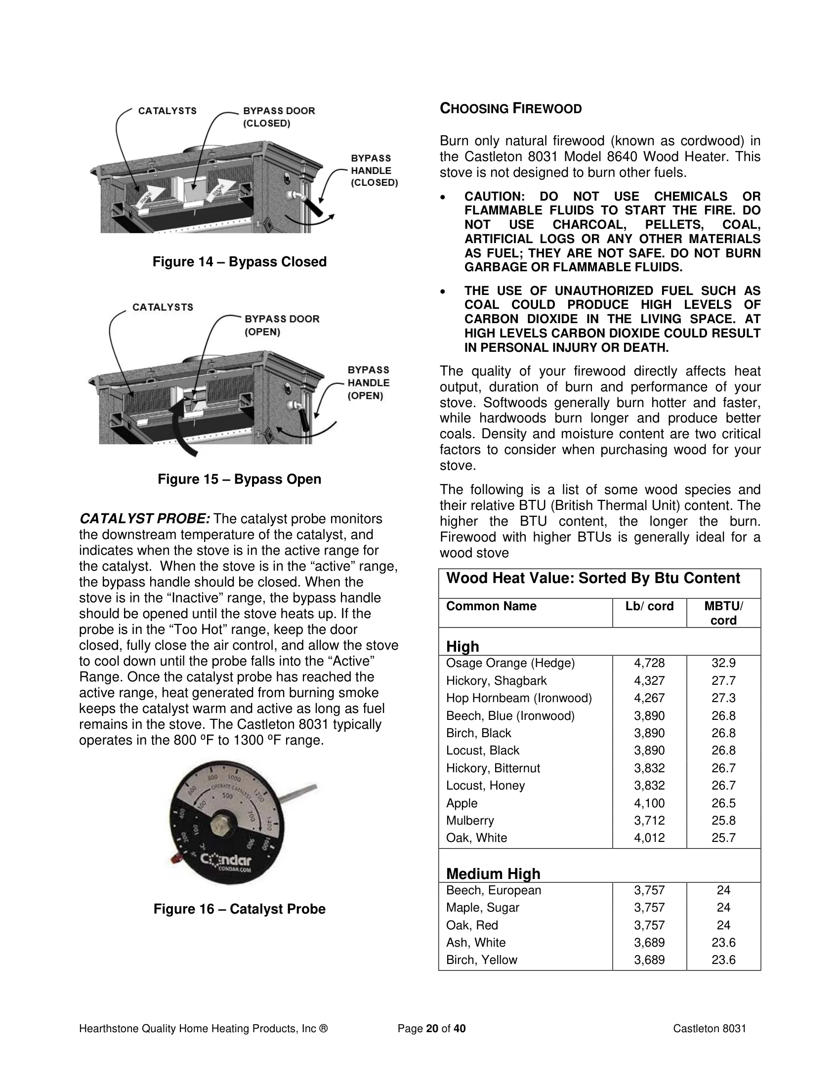 ハースストーン CASTLETON8031_EPA WOOD STOVE PI 20152 NON CBI 技術資料 207ページ目