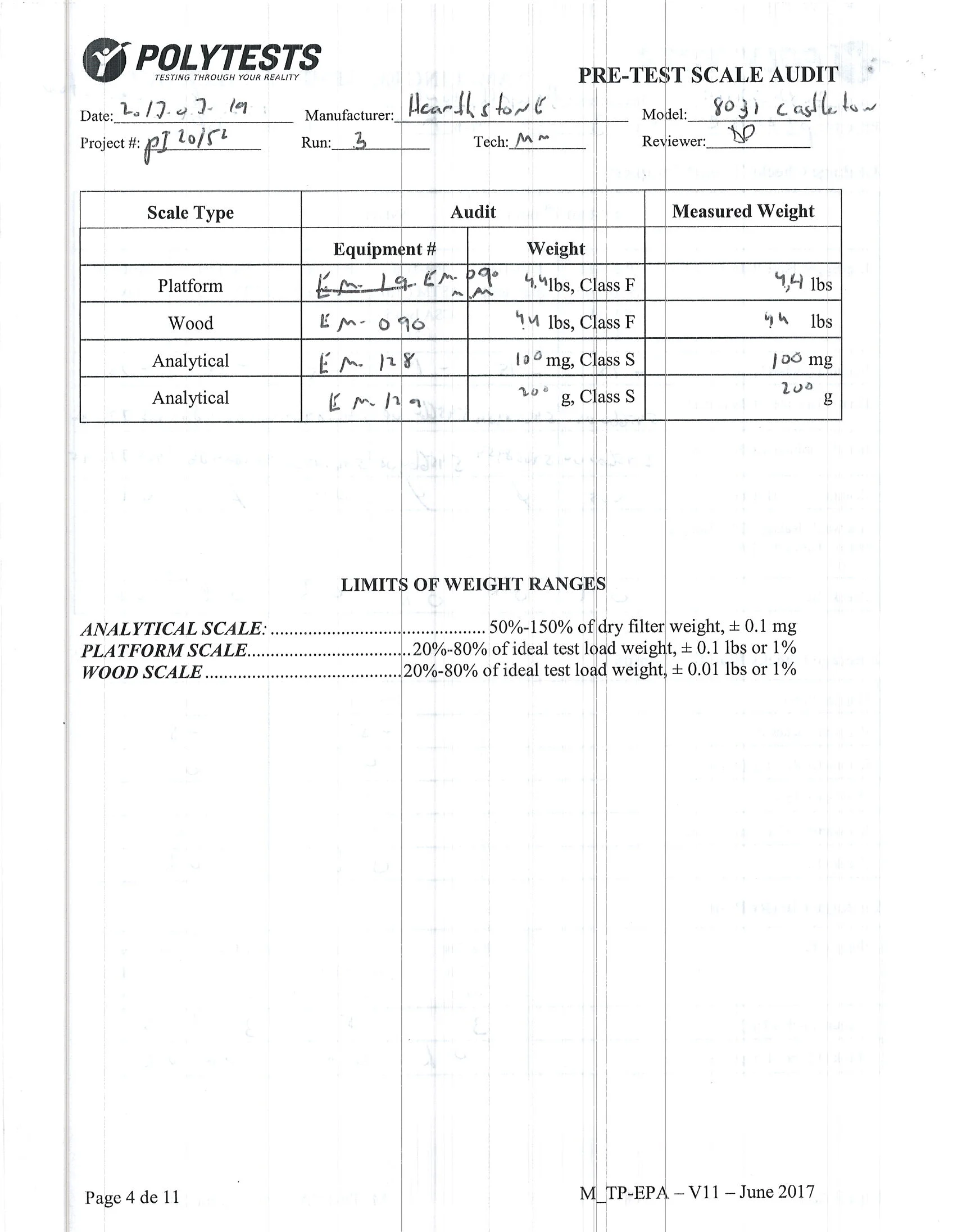ハースストーン CASTLETON8031_EPA WOOD STOVE PI 20152 NON CBI 技術資料 76ページ目