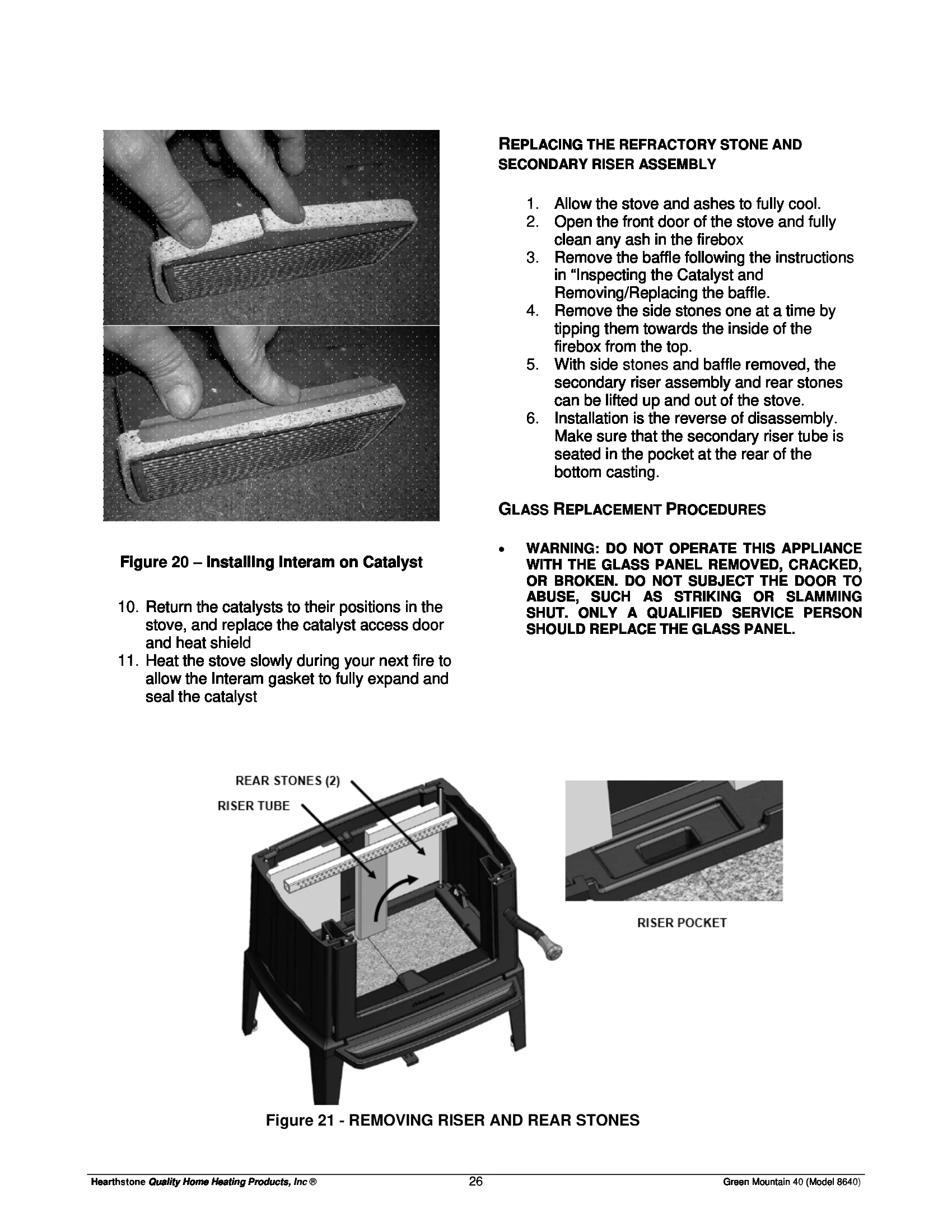 ハースストーン GREENMOUNTAIN40_EPA WOOD STOVE PI 20149 NON CBI 技術資料 184ページ目