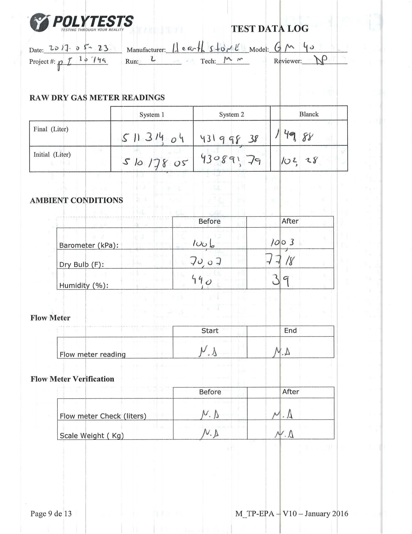 ハースストーン GREENMOUNTAIN40_EPA WOOD STOVE PI 20149 NON CBI 技術資料 58ページ目