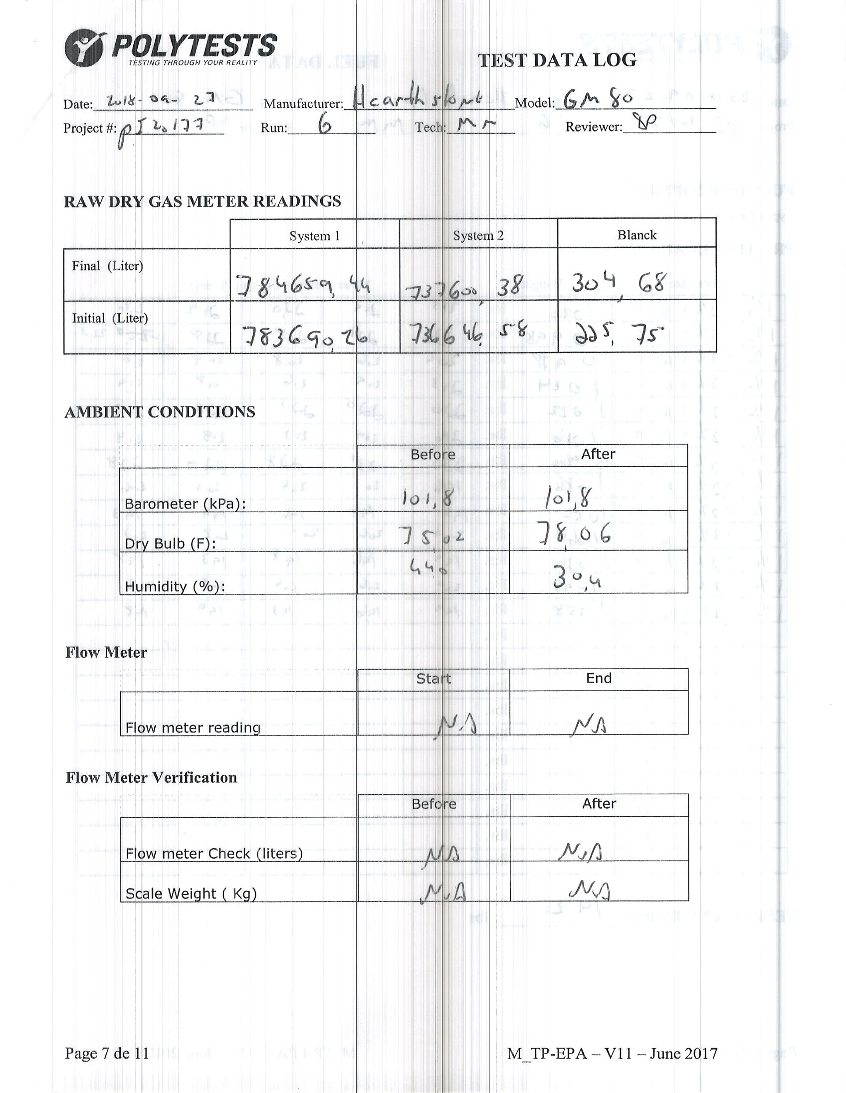 ハースストーン GREENMOUNTAIN80_EPA WOOD STOVE PI 20177 NON CBI 技術資料 159ページ目