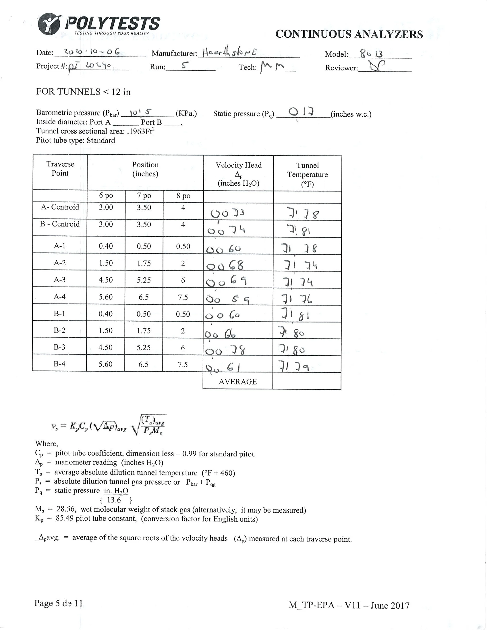 ハースストーン HEARTHSTONE MANSFIELD 8013 EPA REPORT 技術資料 120ページ目