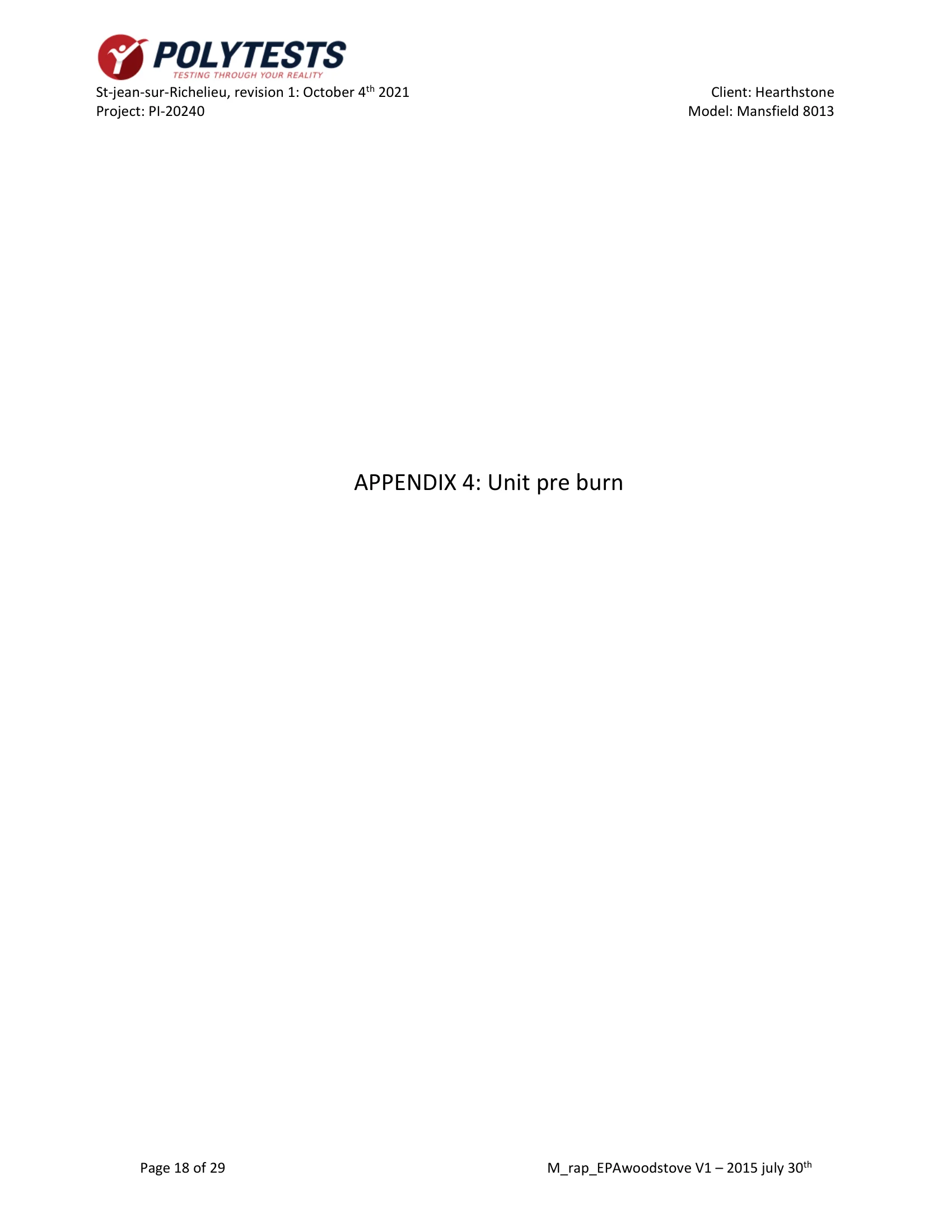 ハースストーン HEARTHSTONE MANSFIELD 8013 EPA REPORT 技術資料 267ページ目