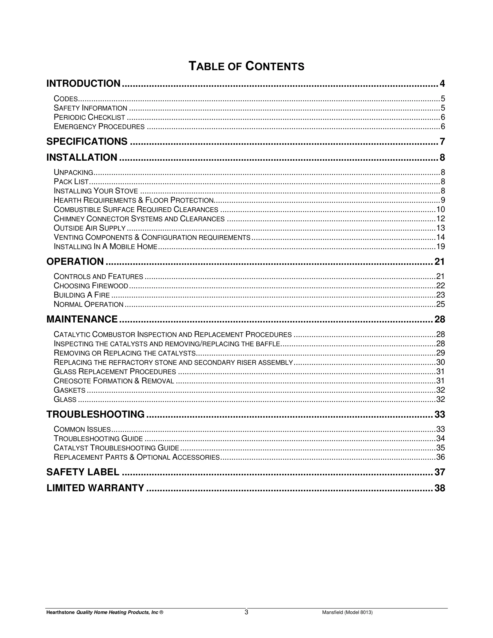 ハースストーン HEARTHSTONE MANSFIELD 8013 EPA REPORT 技術資料 318ページ目