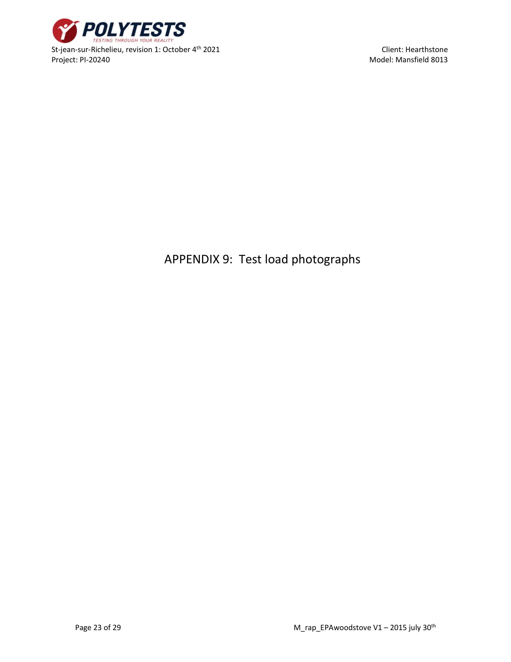 ハースストーン HEARTHSTONE MANSFIELD 8013 EPA REPORT 技術資料 368ページ目