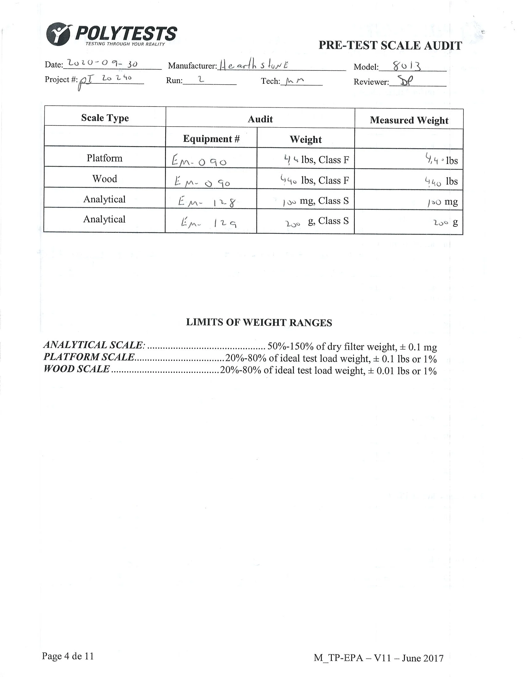 ハースストーン HEARTHSTONE MANSFIELD 8013 EPA REPORT 技術資料 54ページ目