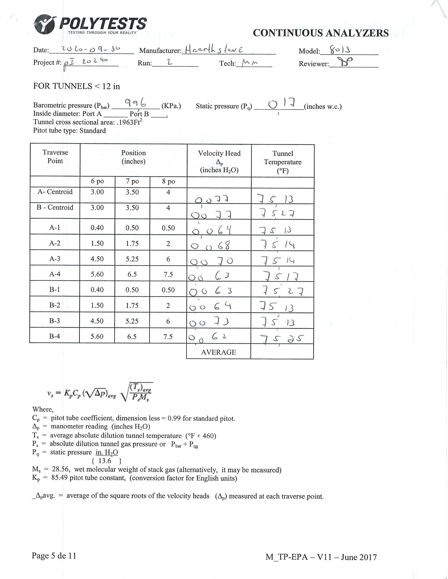 ハースストーン HEARTHSTONE MANSFIELD 8013 EPA REPORT 技術資料 55ページ目