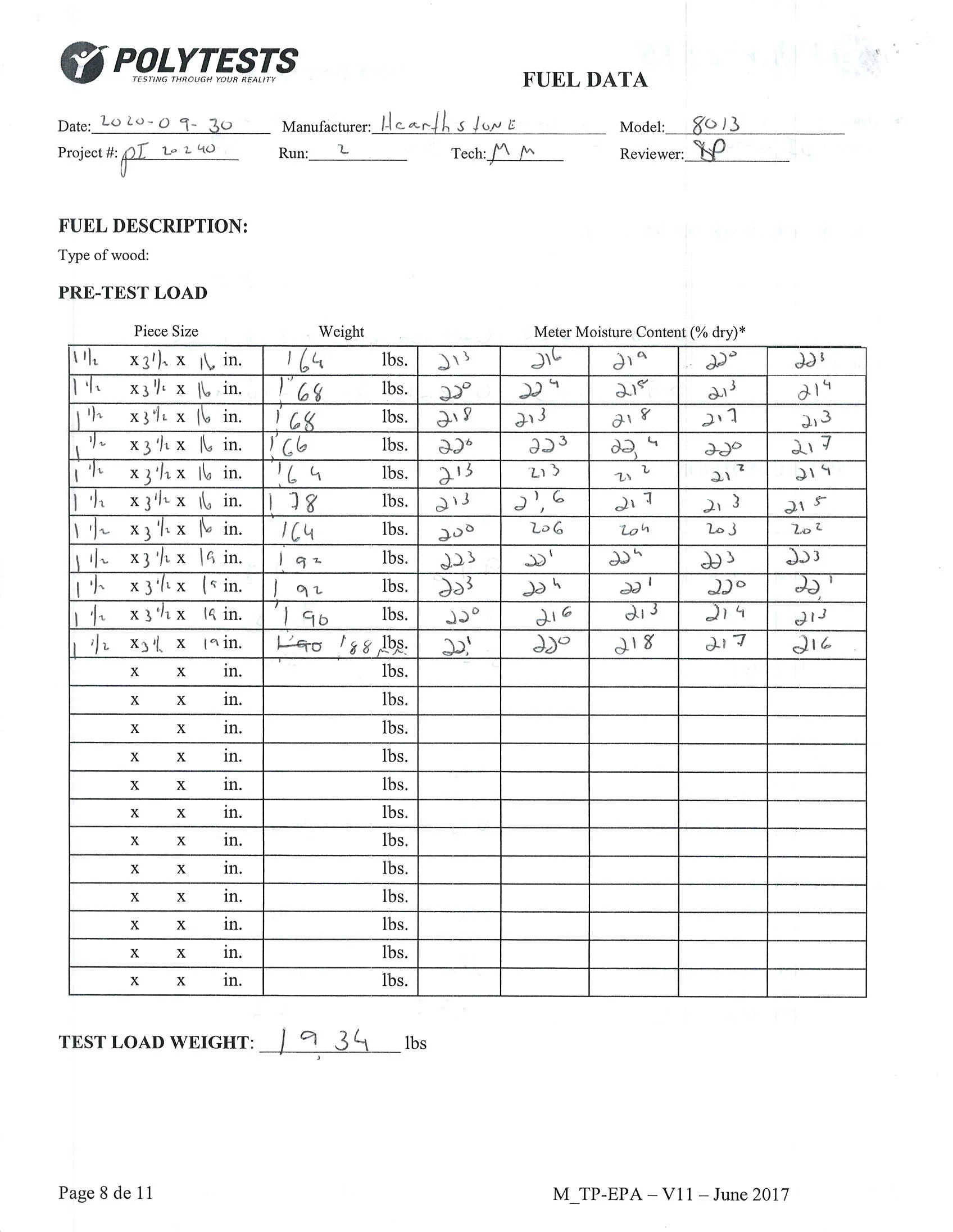 ハースストーン HEARTHSTONE MANSFIELD 8013 EPA REPORT 技術資料 58ページ目