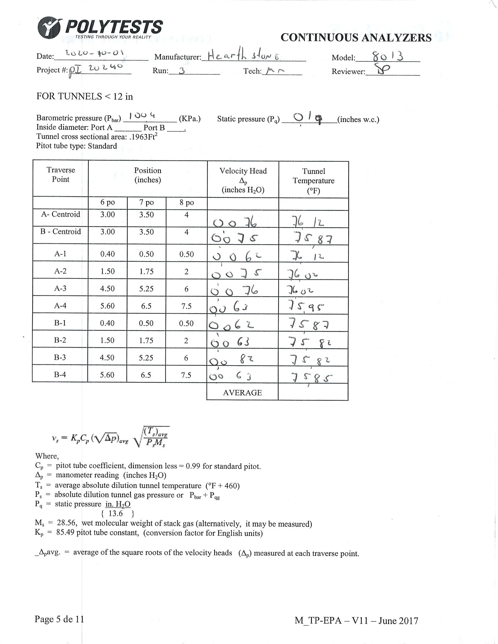 ハースストーン HEARTHSTONE MANSFIELD 8013 EPA REPORT 技術資料 75ページ目