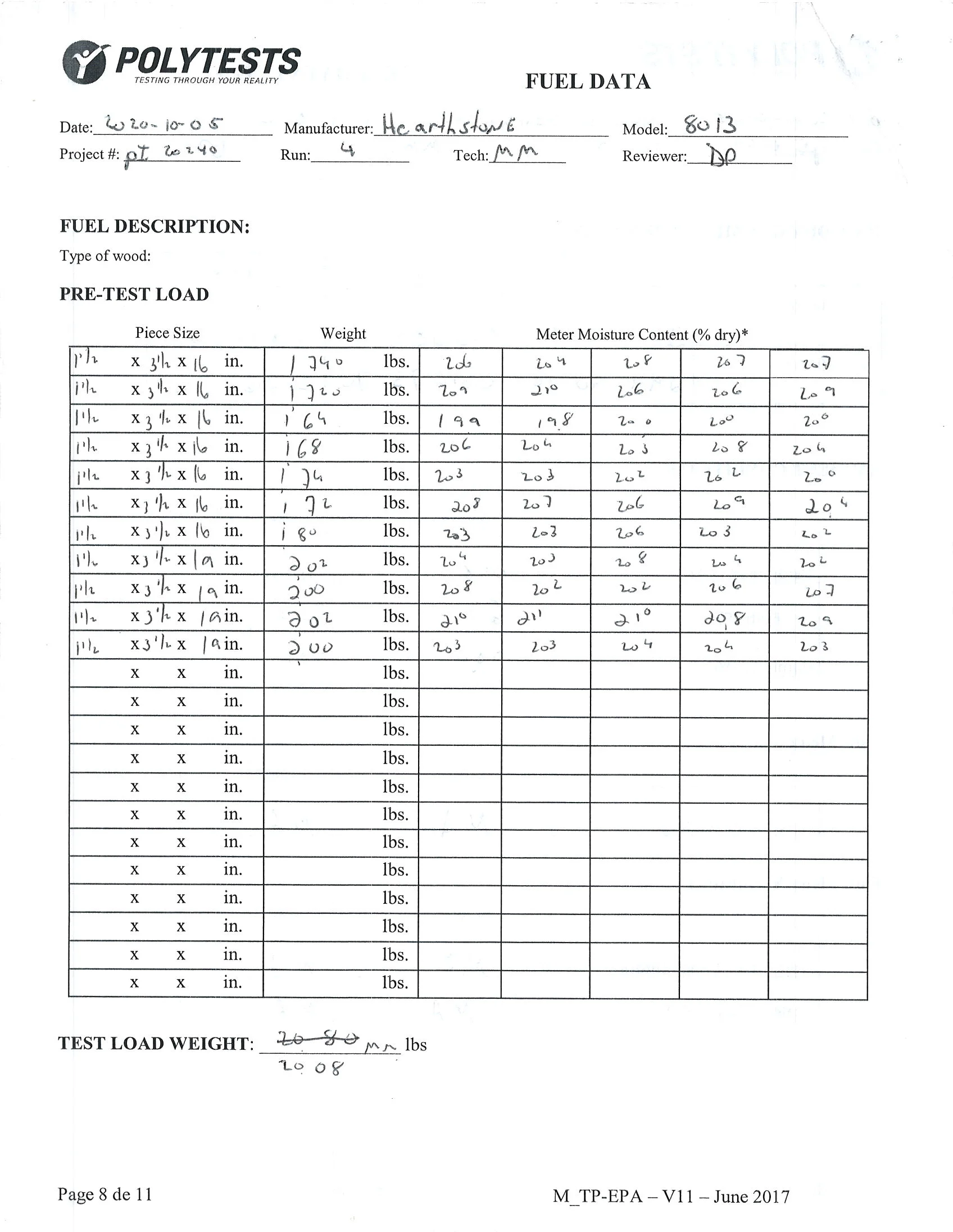 ハースストーン HEARTHSTONE MANSFIELD 8013 EPA REPORT 技術資料 99ページ目