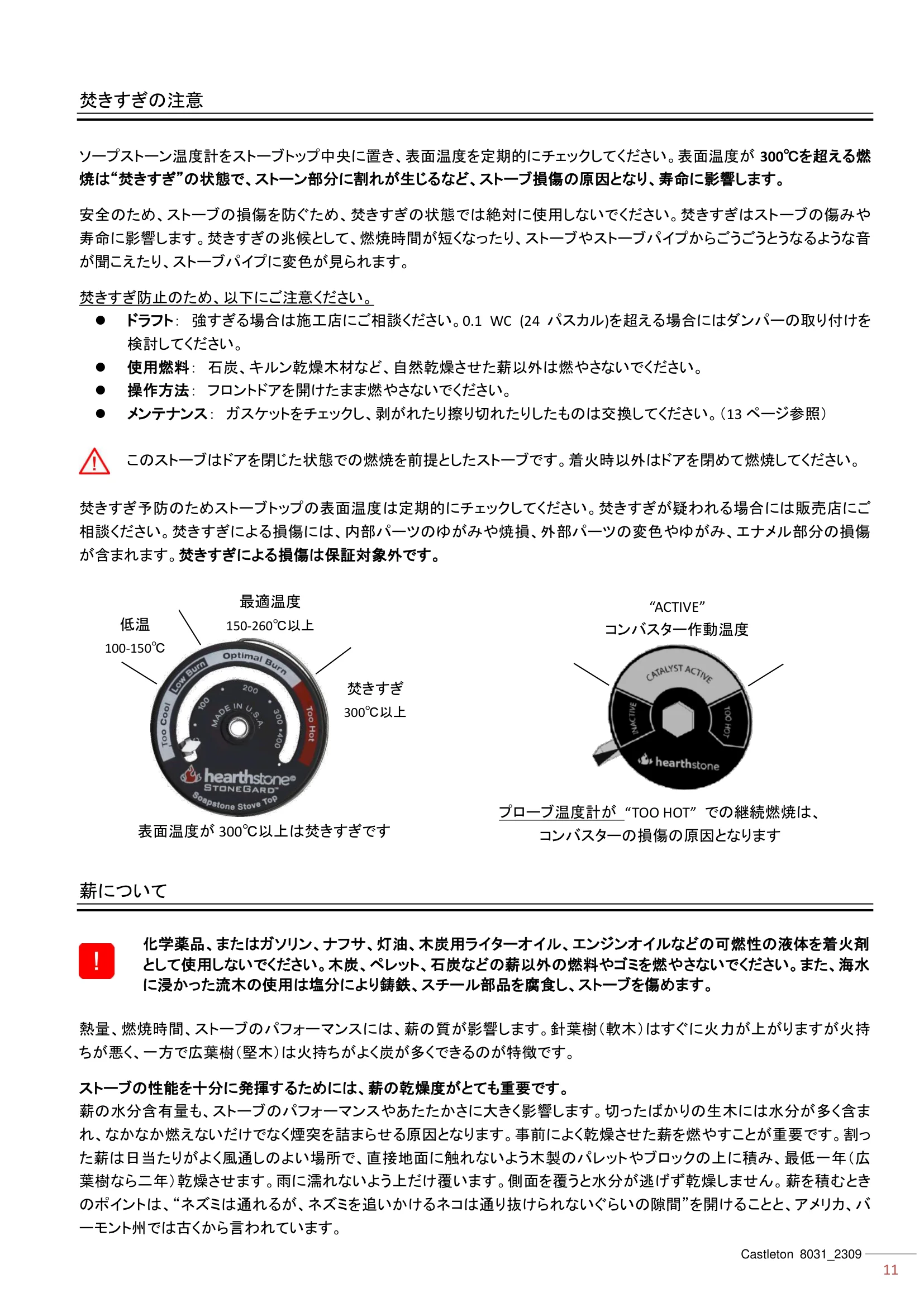 ハースストーン MANUAL TH_CASTLETON8031_2309 技術資料 11ページ目
