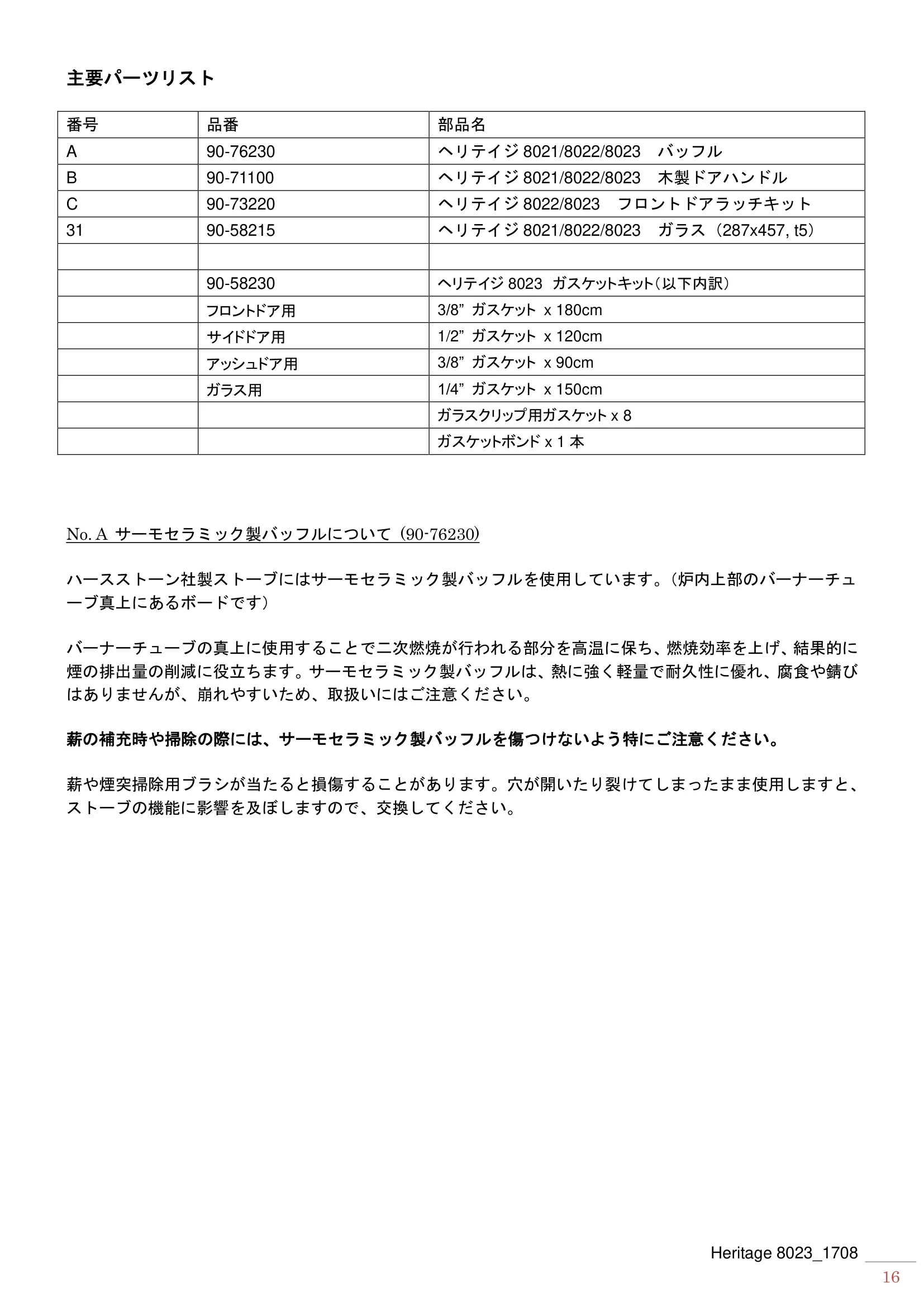 ハースストーン MANUAL HERITAGE8023_1511_201708 技術資料 16ページ目