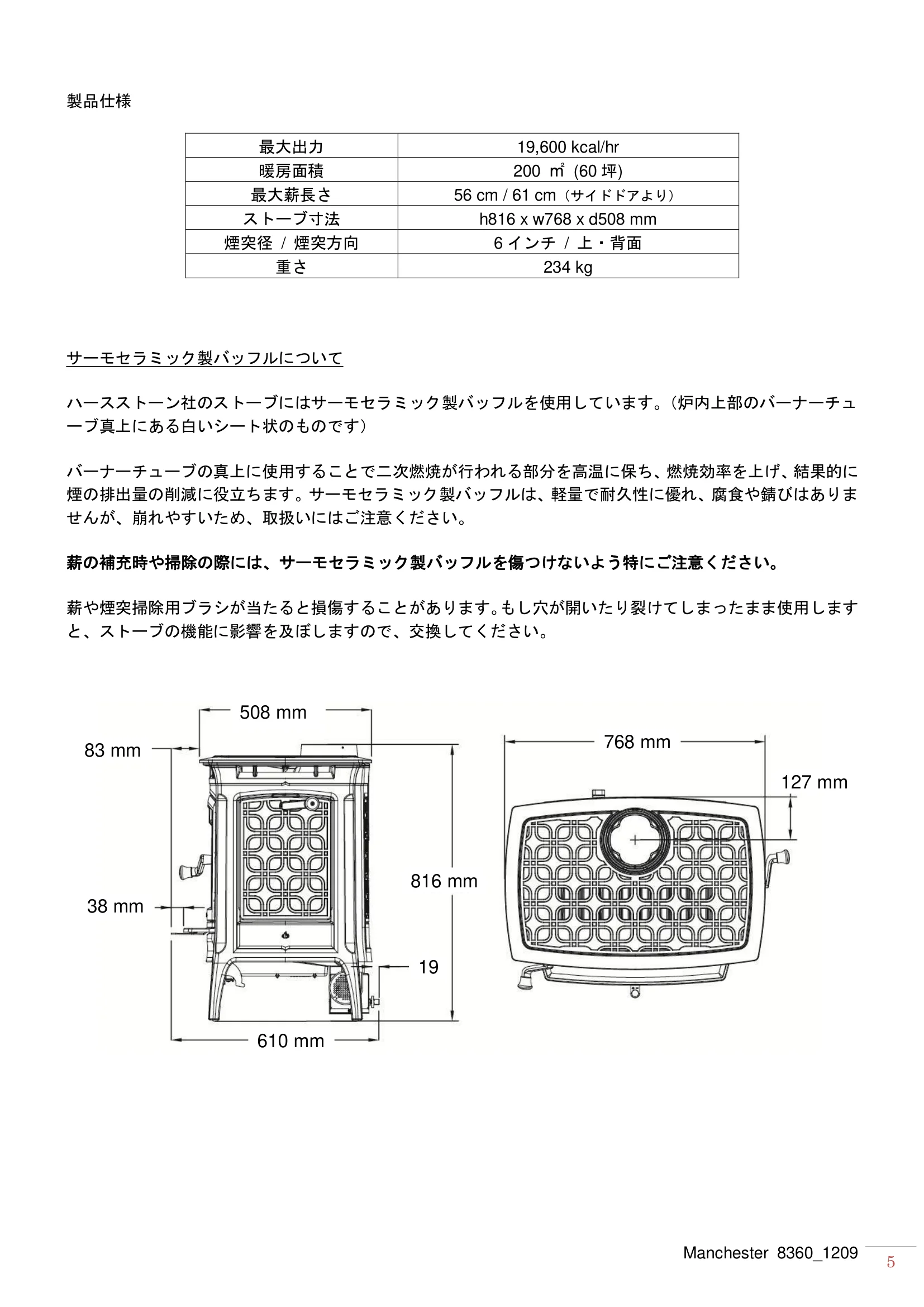 ハースストーン MANUAL MANCHESTER8360_1209_201306 技術資料 5ページ目
