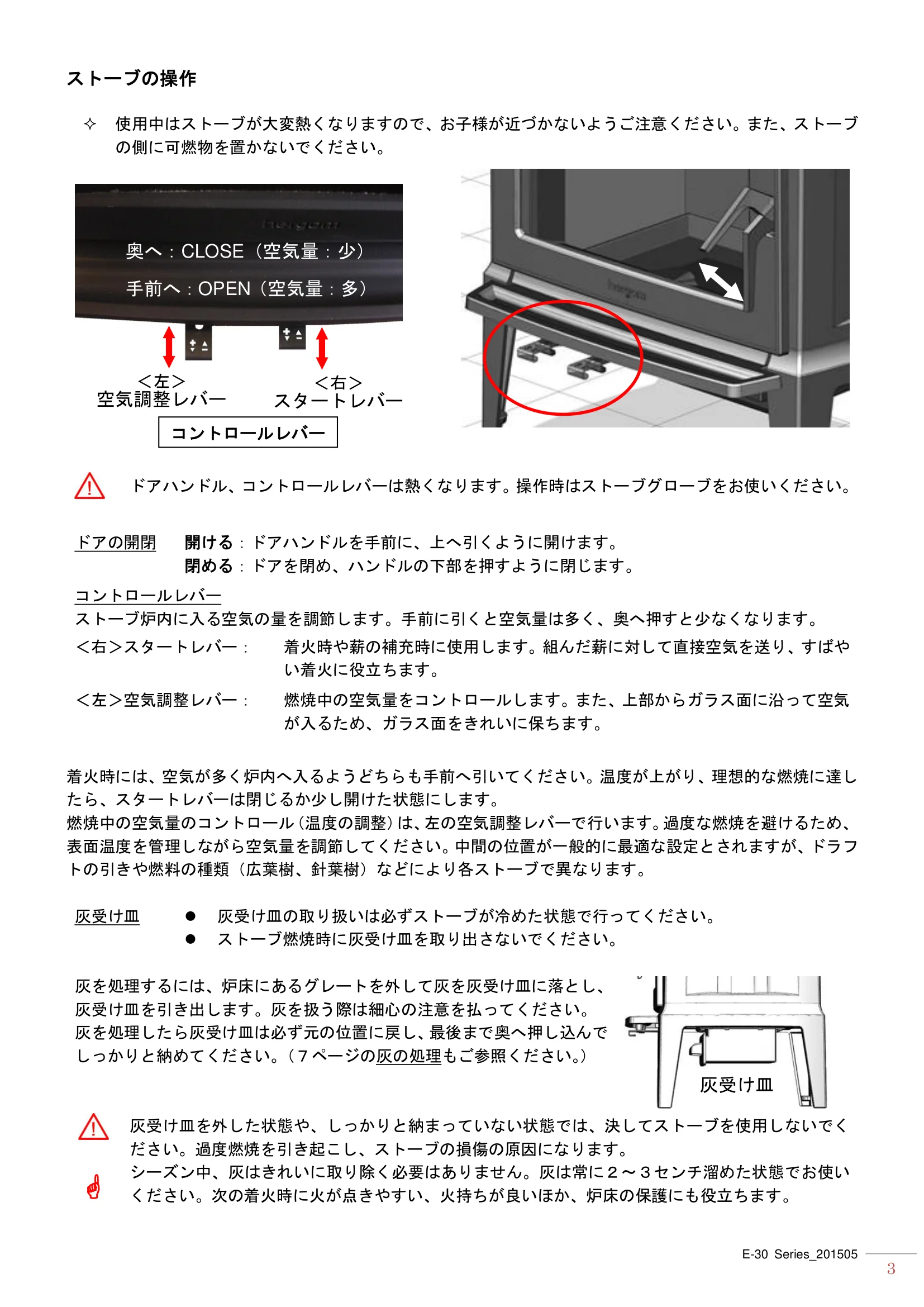 エルゴン E30（2015年版） 取扱説明書 3ページ目