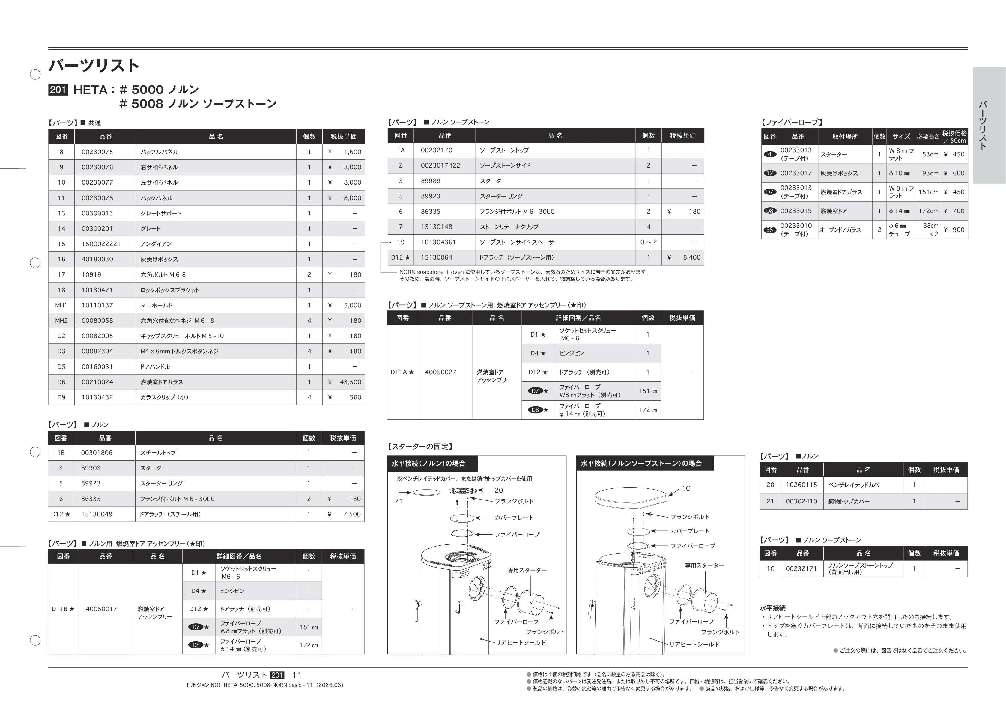 HETA（ヒタ） 2026年版 部品図 11ページ目