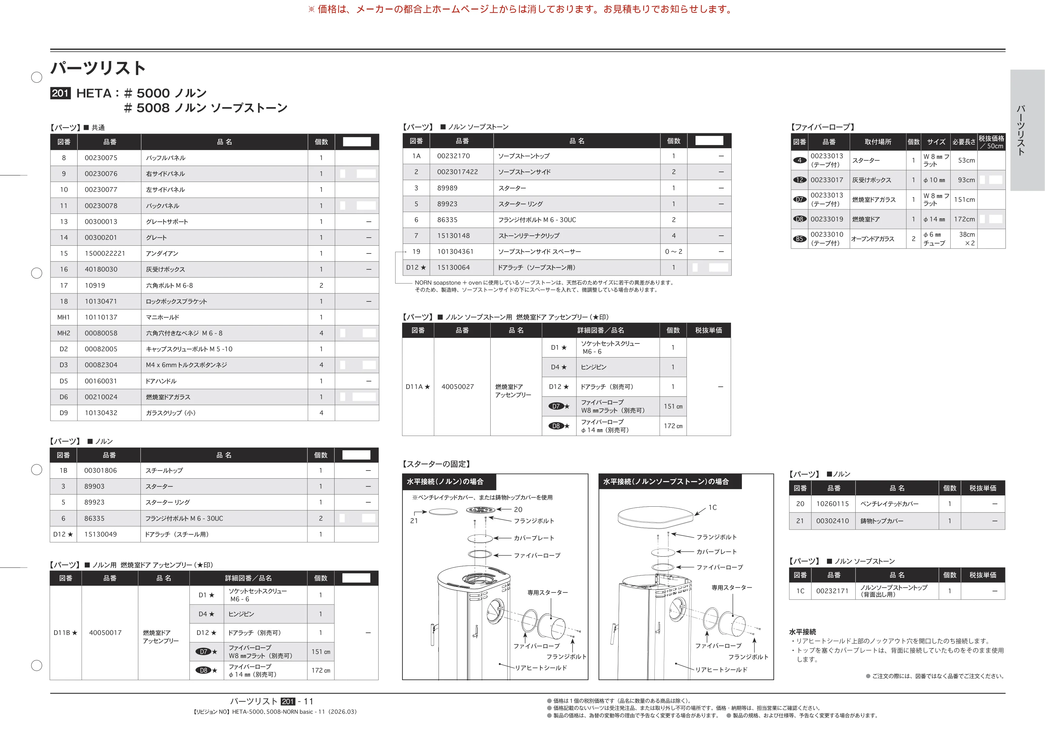 HETA（ヒタ） PARTS SOUGOU 2026 03 技術資料 11ページ目
