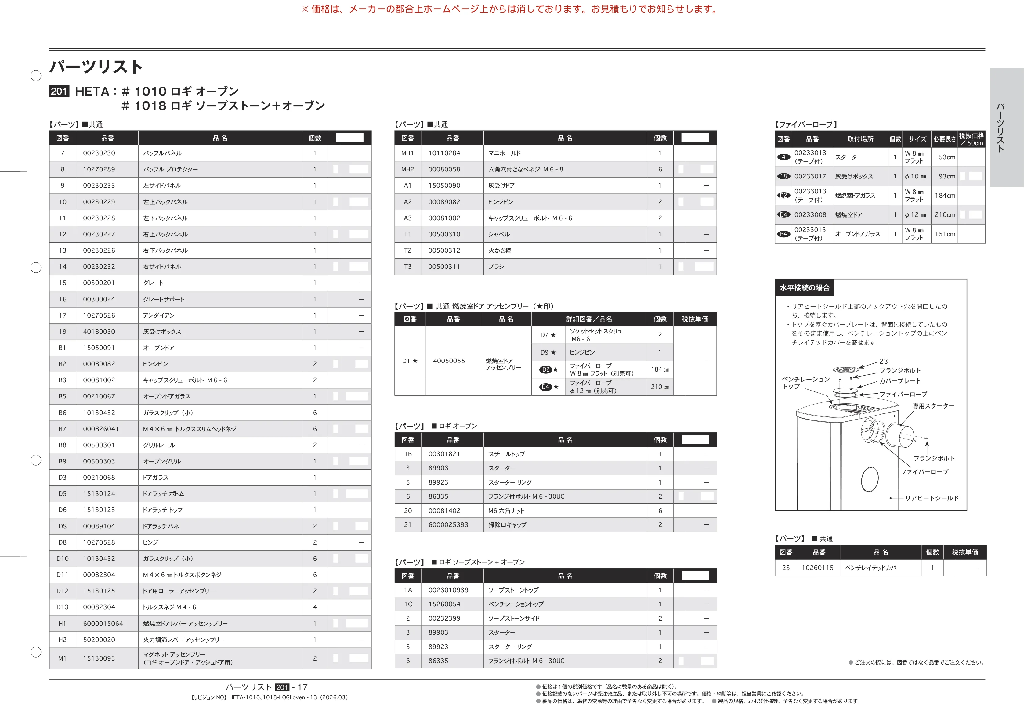 HETA（ヒタ） PARTS SOUGOU 2026 03 技術資料 17ページ目