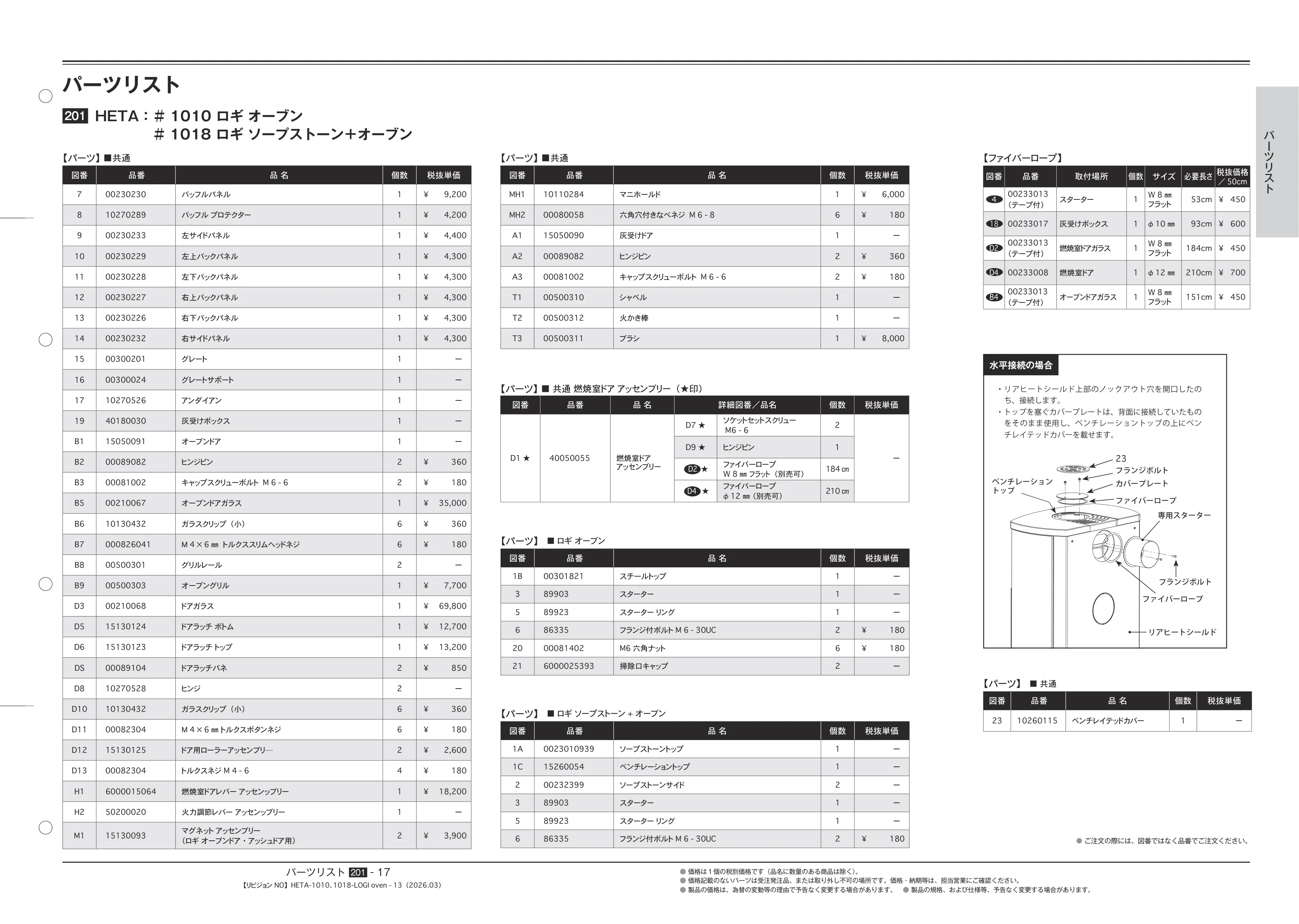 HETA（ヒタ） PARTS SOUGOU 2026 03 技術資料 17ページ目