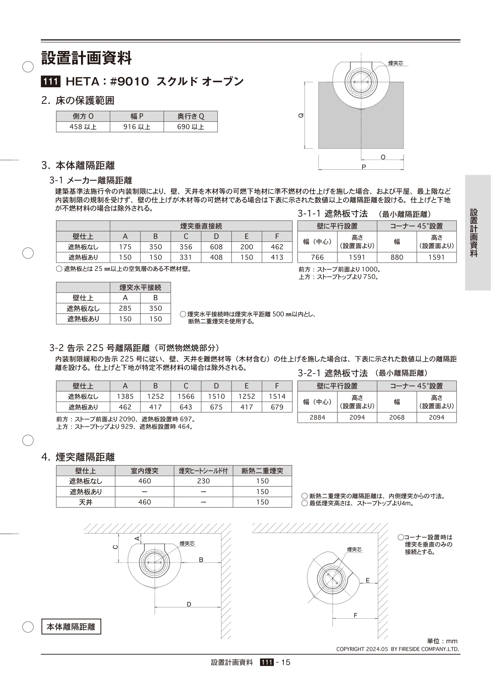 HETA（ヒタ） SECCHI（2024年版） 離隔距離 15ページ目