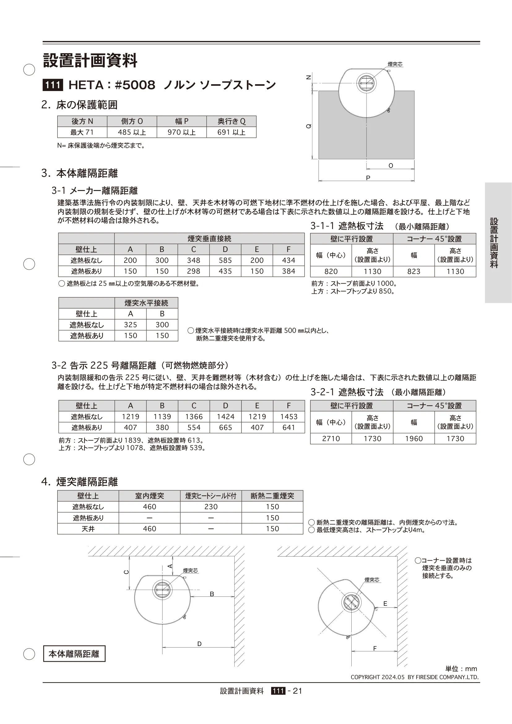 HETA（ヒタ） SECCHI（2024年版） 離隔距離 21ページ目