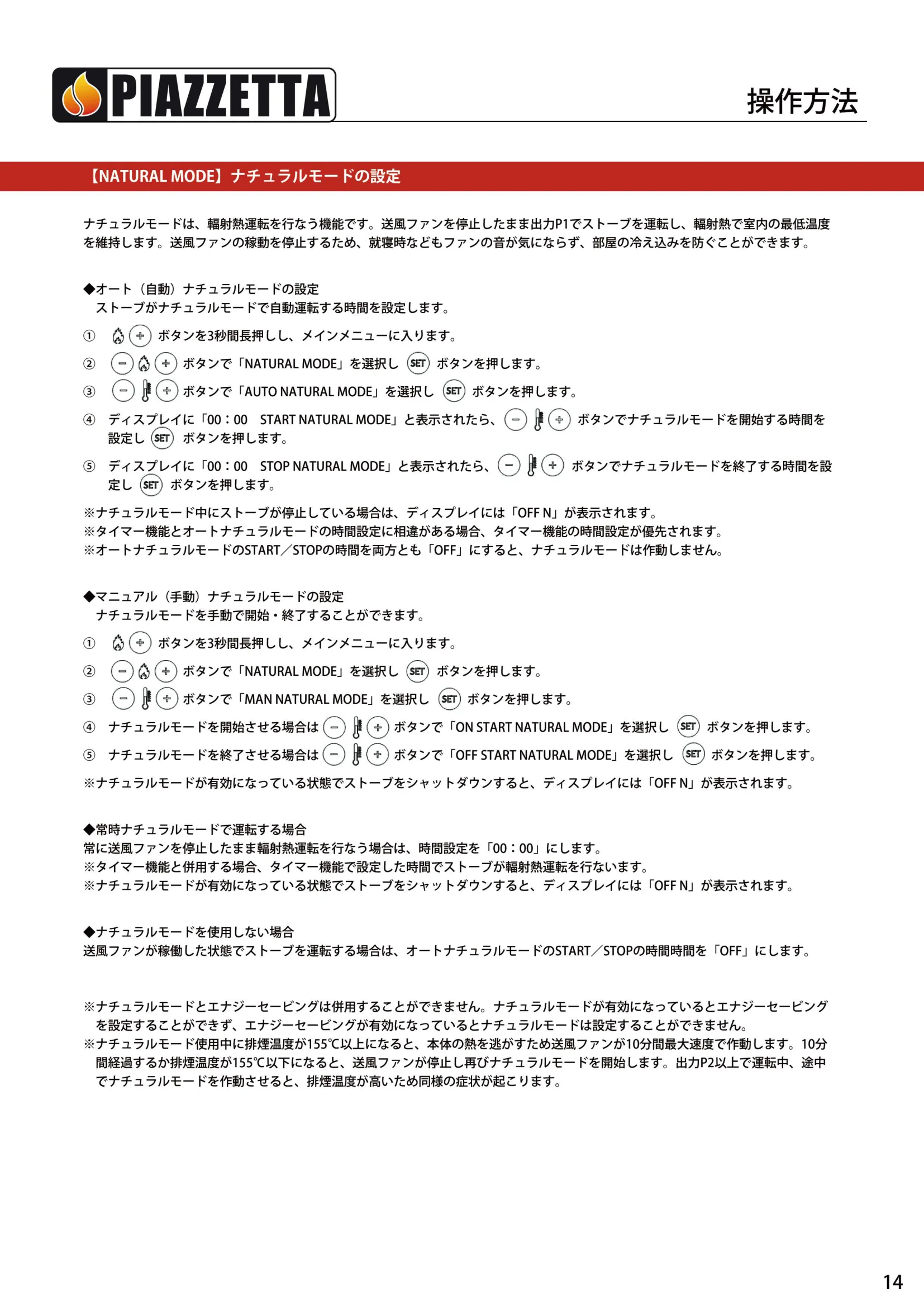 ピアツェッタ P158 V19 取扱説明書 15ページ目