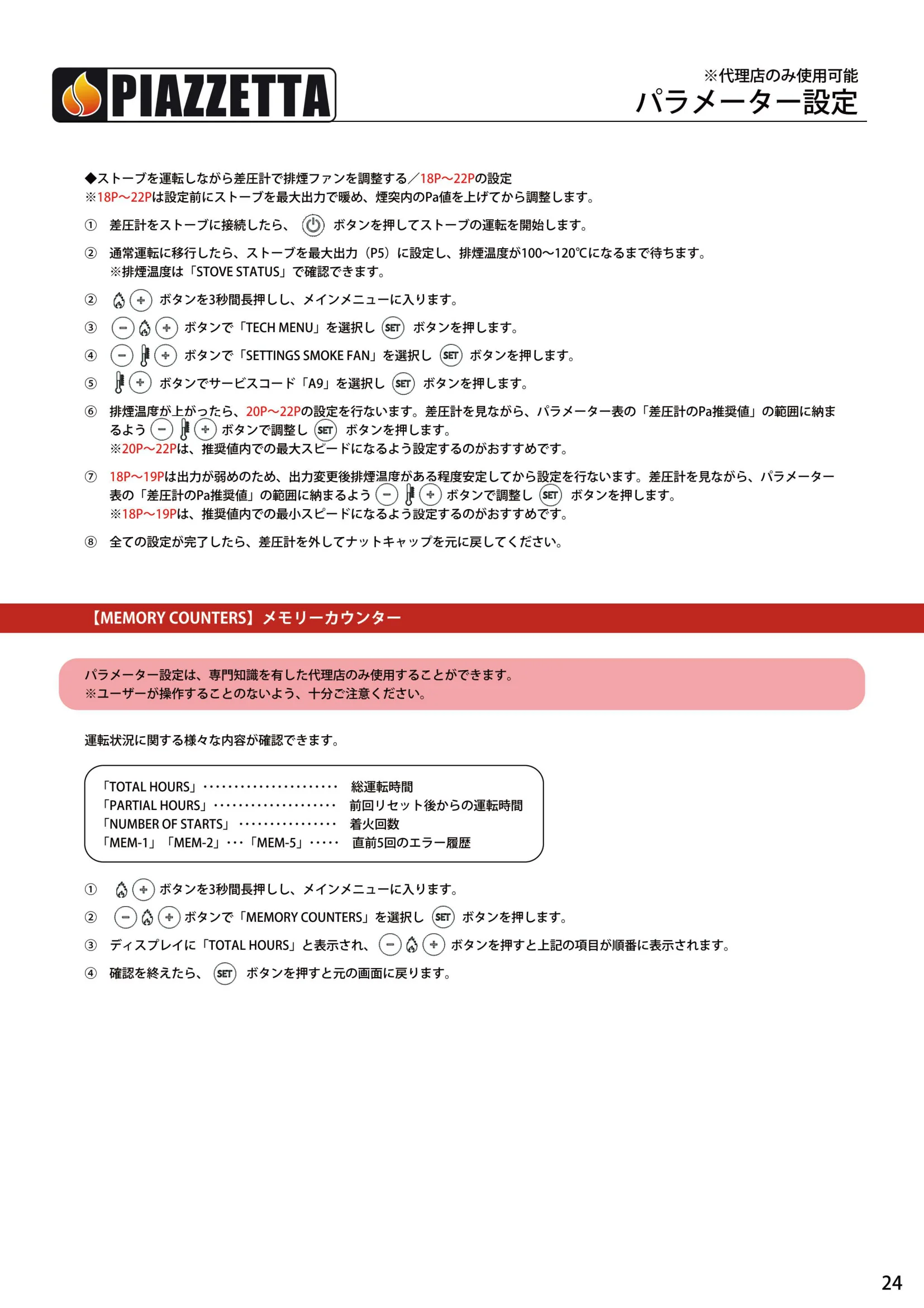 ピアツェッタ P158 V19 取扱説明書 25ページ目