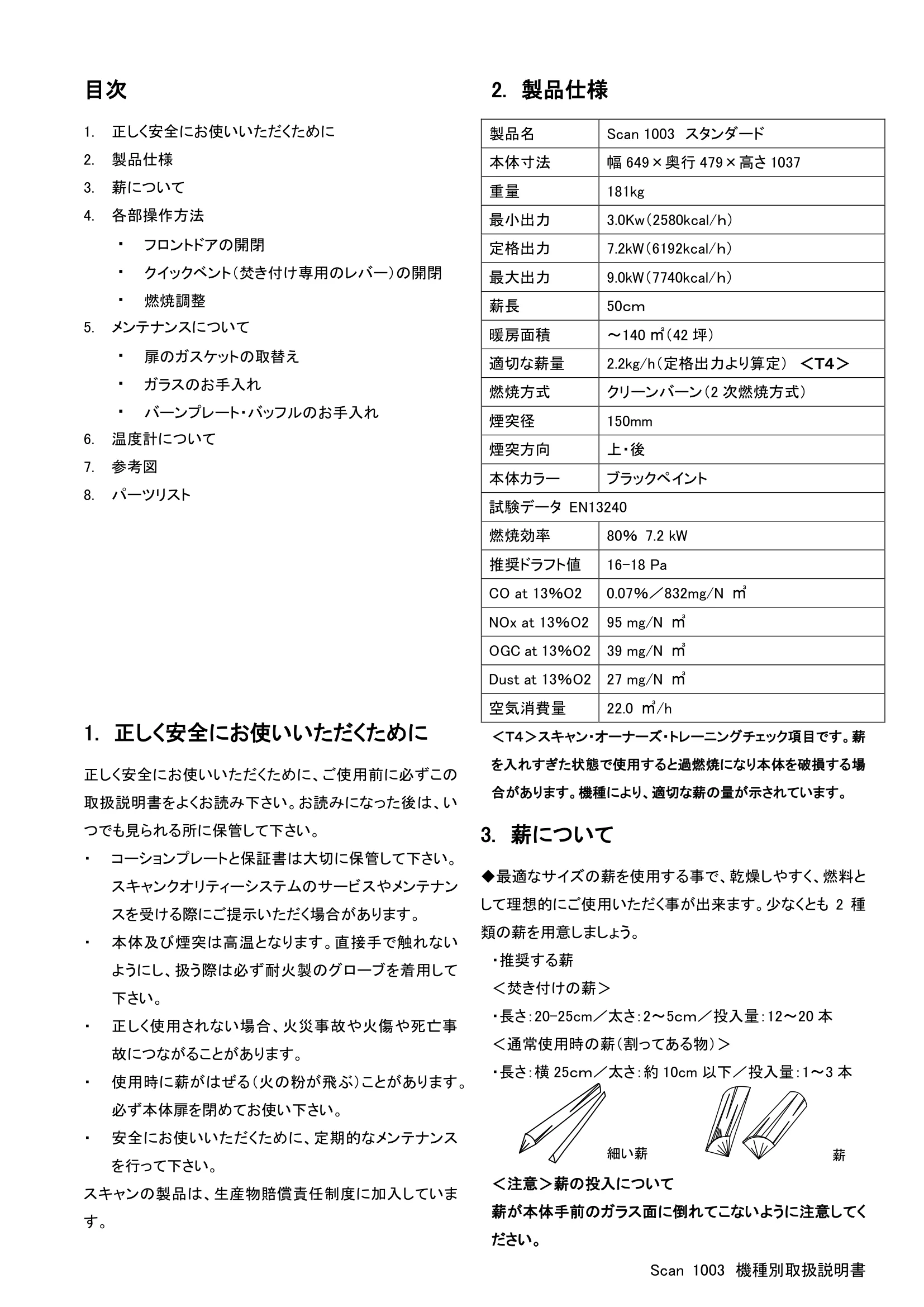 スキャン 1003（2021年版） 取扱説明書 2ページ目