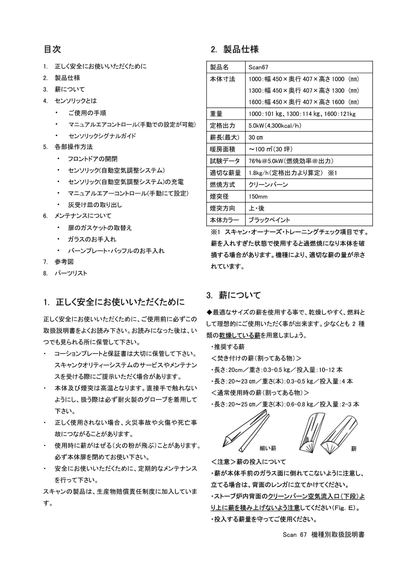 スキャン 67（2025年版） 取扱説明書 2ページ目