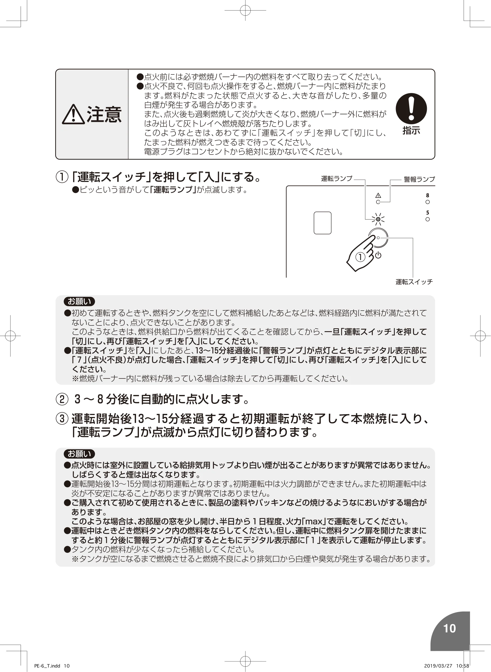 トヨトミ PE6 MIMI 取扱説明書 11ページ目