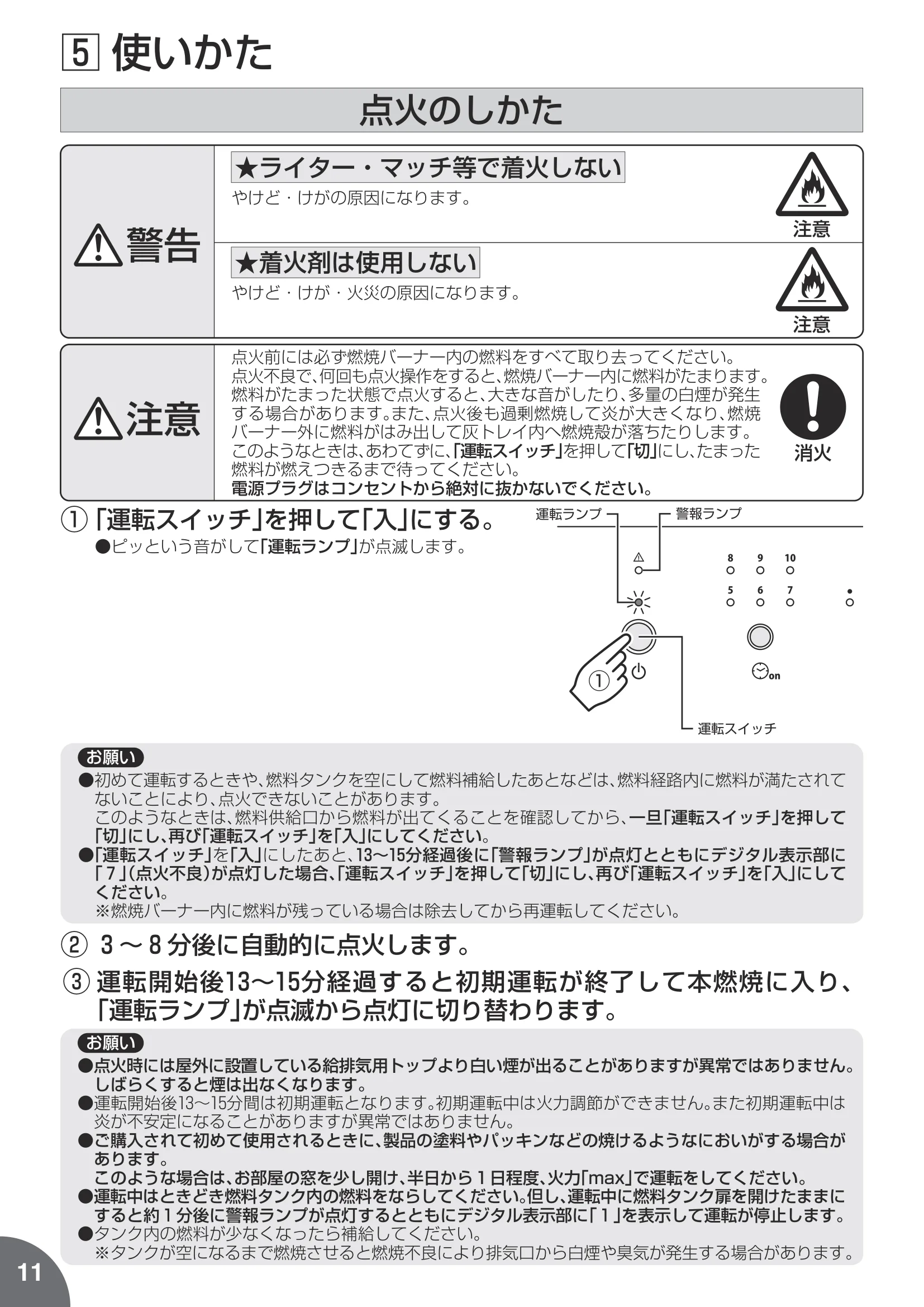 トヨトミ PE8N 取扱説明書 12ページ目